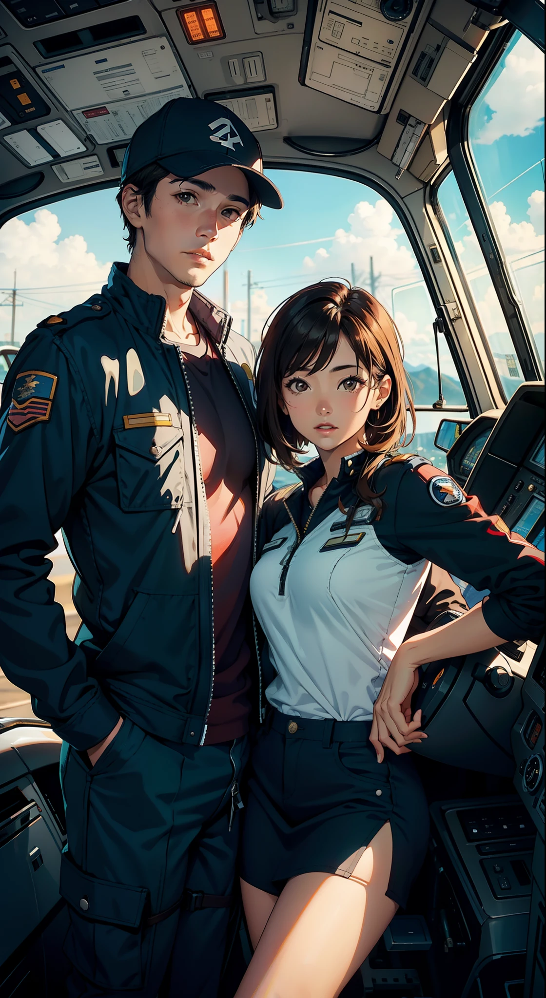 Pilot and CA couple Brown eyes