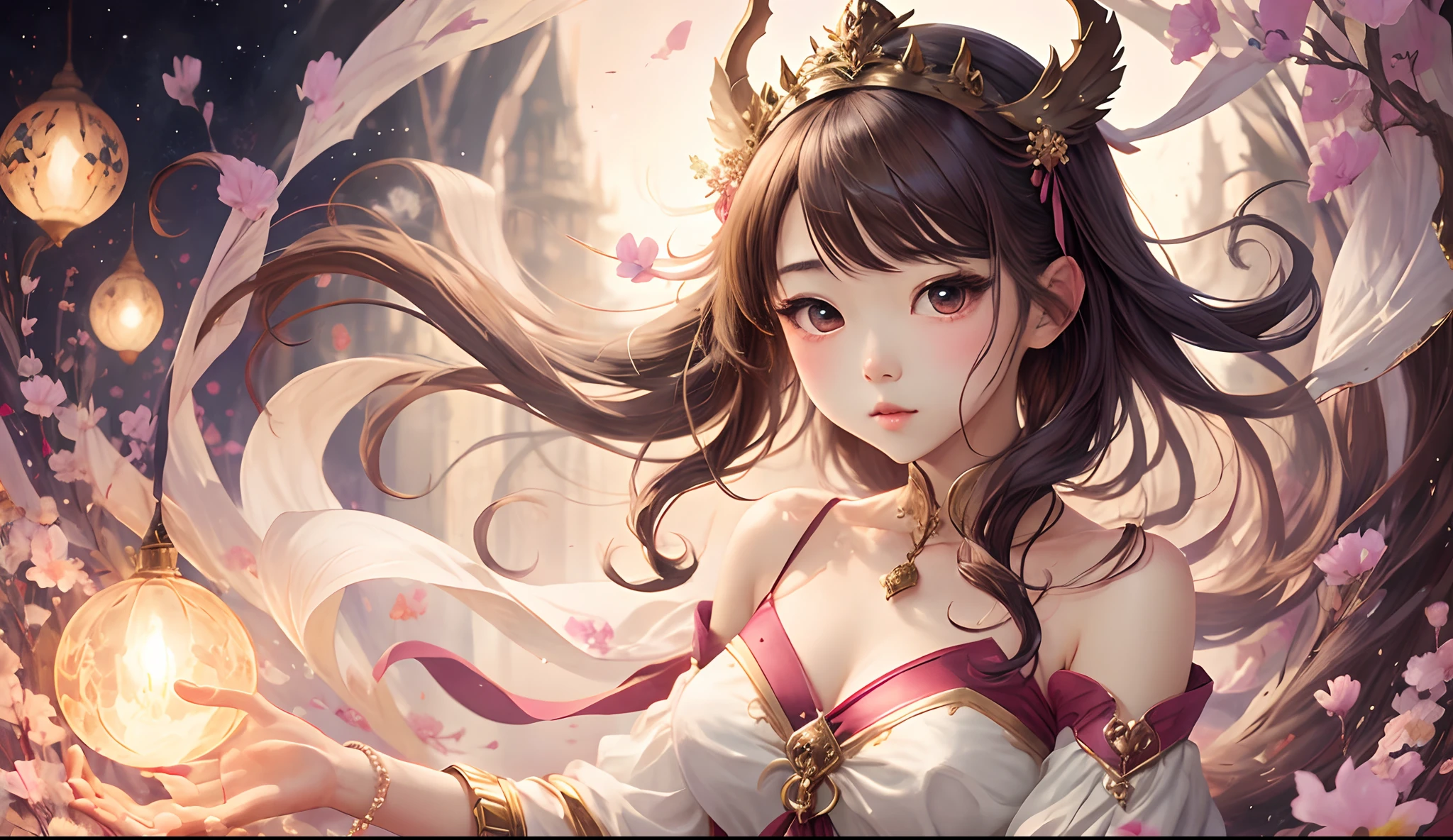 girl with goddes kawaii Fantastical painterly
