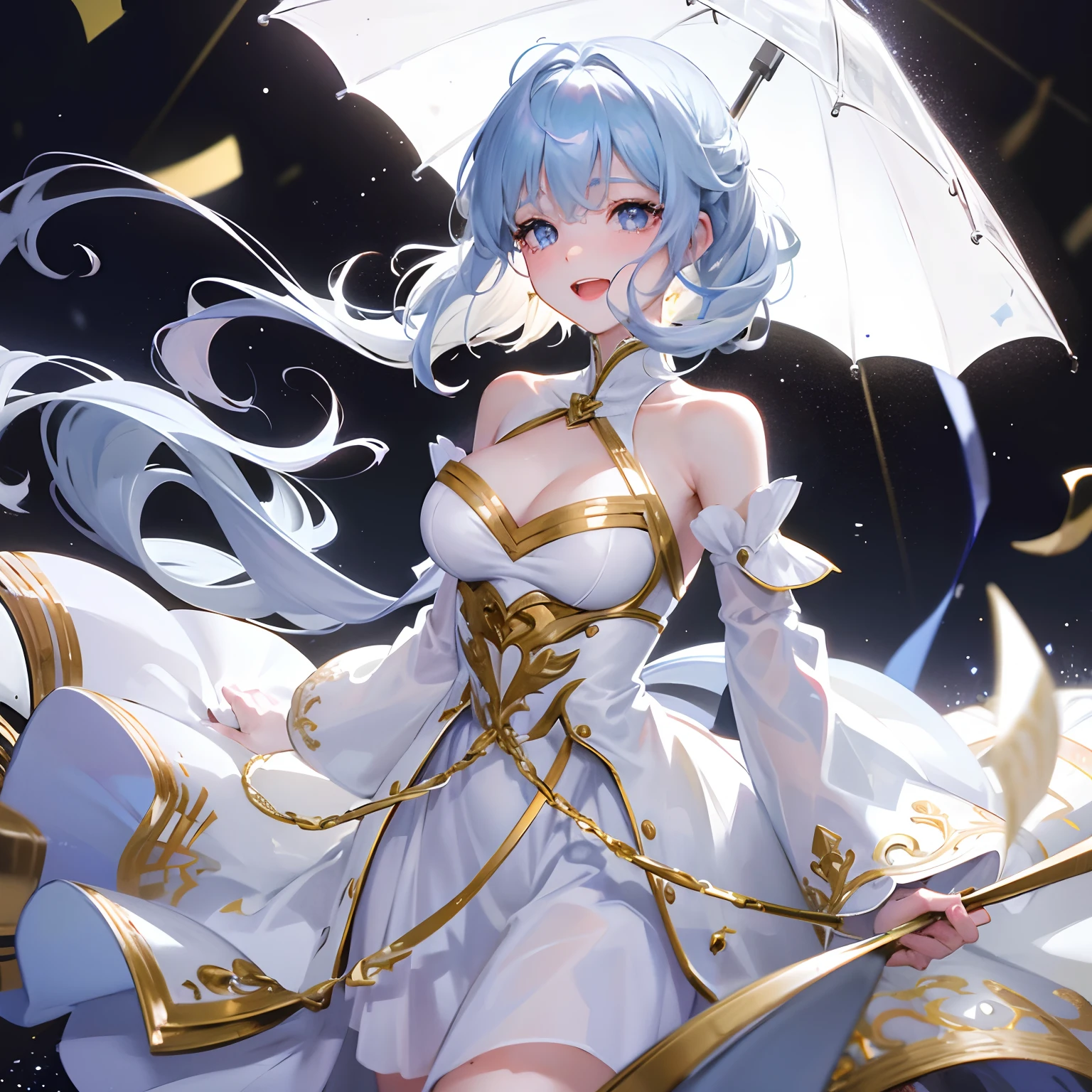 meticuloso、wonderful、Perfect CG unity 8k wallpaper,High-quality depiction、The colors are pure and elegant,delicated、Dynamic angle,moisty、Water droplets, water mist、rays of moonlight、Colorful light,Highlight yellow hair、Fair-skinned lady mink cicada。