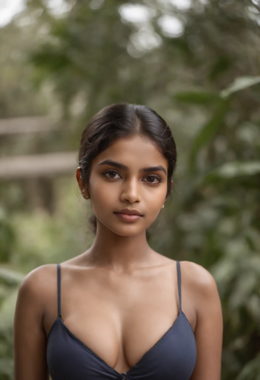 Young, Beautiful Sri Lankan girl, 20 years old.  hot boobs, minimal clothes, tight boobs, front facing, full body visible, open bra