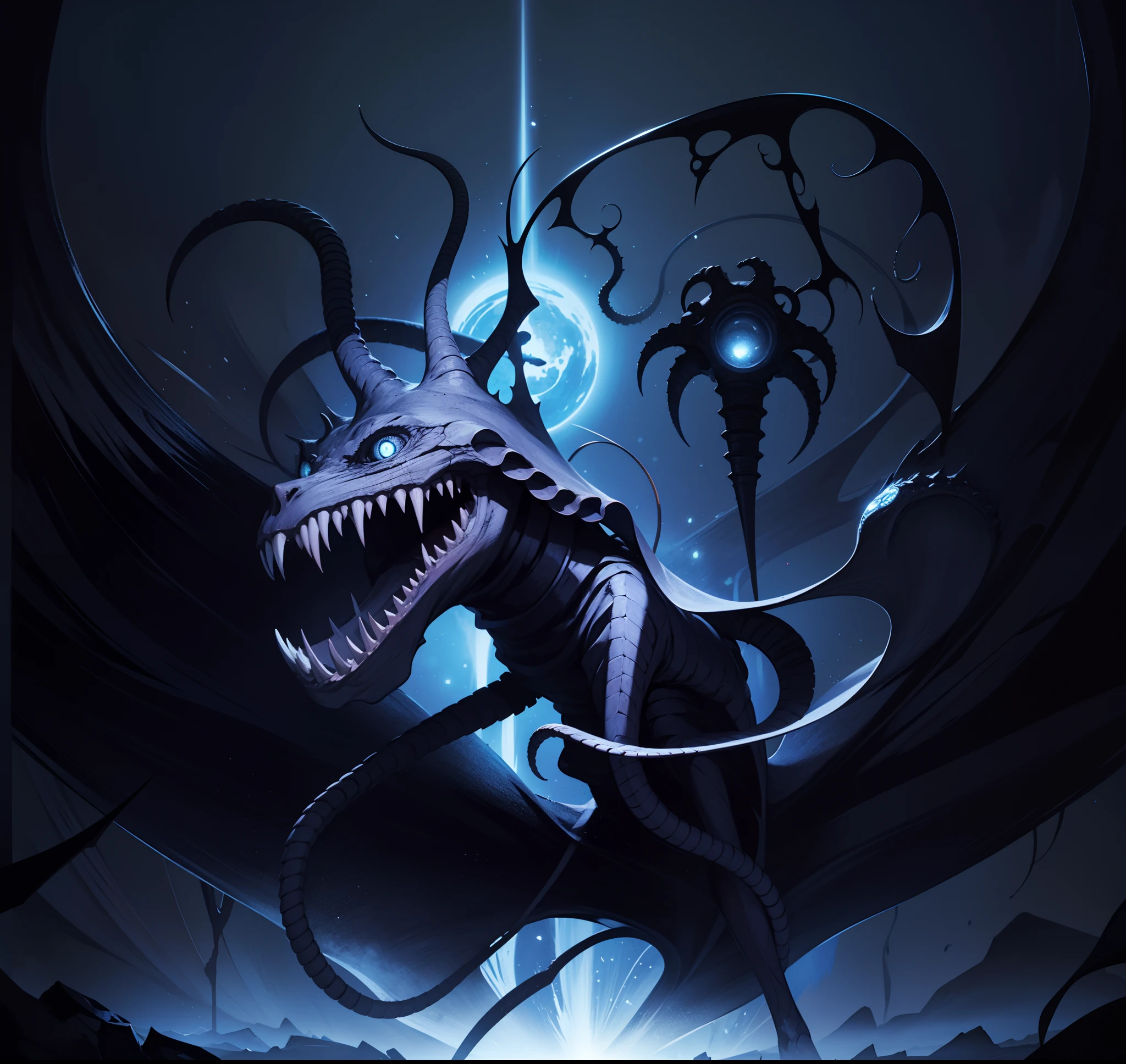 The best picture quality, Masterpiece, Super High Resolution, BREAK Imagine the incomprehensible horror, The Outer God of Myths, Cthulhu, which defies description and comprehension. Its shape is a wriggling mass of tentacles and antennae, constantly shifting and undulating in a grotesque dance. BREAK His many eyes are cold and insensitive;;;, as if looking at the world from someone else's point of view. The creature rises above everything in its path, Eclipsing mountains and cities, How he walks through space. BREAK His skin is smooth and slimy, with strange runes, Engraved on the surface, which pulsate with Eldritch's energy. The very air around the outer god shimmers with power, is distorted by its mere presence. BREAK It makes a sound, which doesn't quite sound like a roar, Not exactly a scream, but something more sinister and disturbing. It's a creature, This is beyond the comprehension of mortals, A creature from the void, which defies all attempts at rationalization or understanding. The image of this outer god is a testament to the dark and terrifying depths of the human imagination.