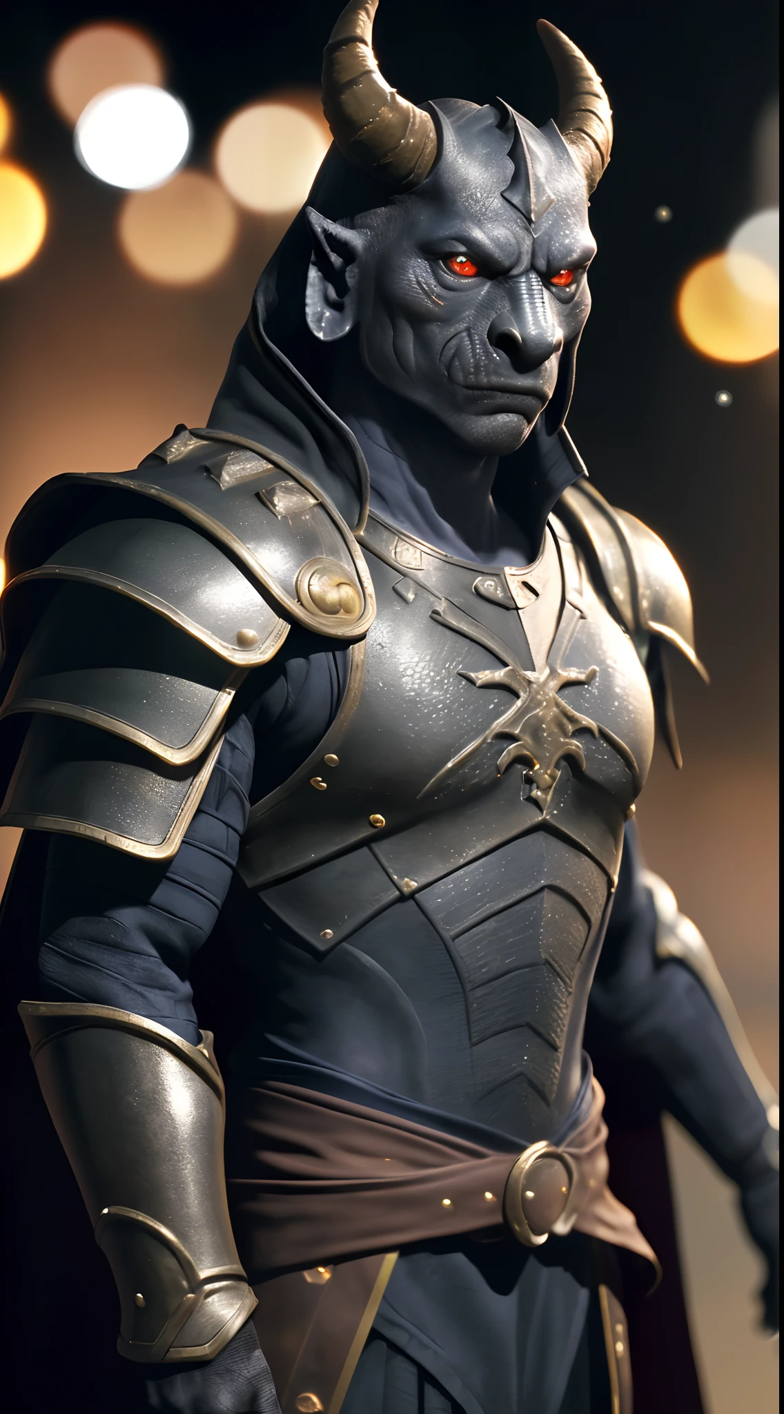 black dragonborn, solo, red eyes, male, upper body, male focus, horns, cape, armor, glowing, glowing eyes
, volumetrics dtx, (film grain, blurry background, blurry foreground, bokeh, depth of field, motion blur, realistic:1.3)
, ((masterpiece, best quality)), art by greg rutkowski