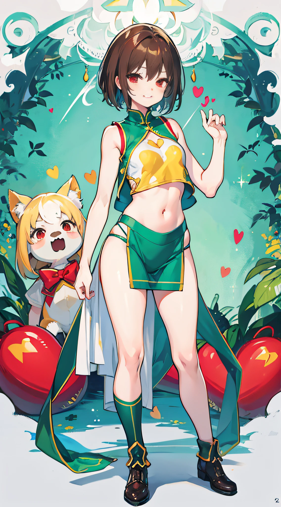 anime_Rosamon_Yugiho_ownwaifu, Website.ownwaifu.com, Digimon \(criatura\), seios, Cabelo longo, large seios, batom, umbigo, inventar, olhos cobertos, garota monstro, capacete, plantar girl, pele colorida, coxas, decote, Petals, elbow luvas, umbigo cutout, red flor, red luvas, May, mascarar, espinhos, capa, luvas, vinhas, Rosa, flor, plantar, 1 garota, Sozinho, visualizador de frente, olhando para o espectador, tronco, sorriso