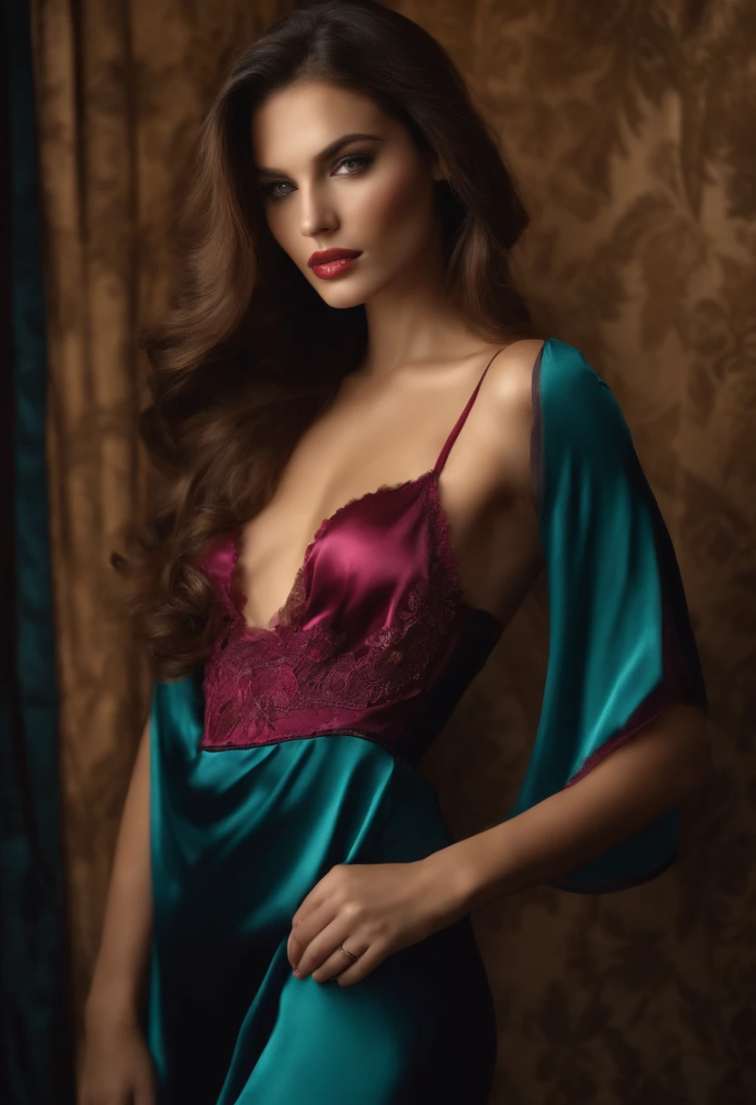 women in silk lingerie