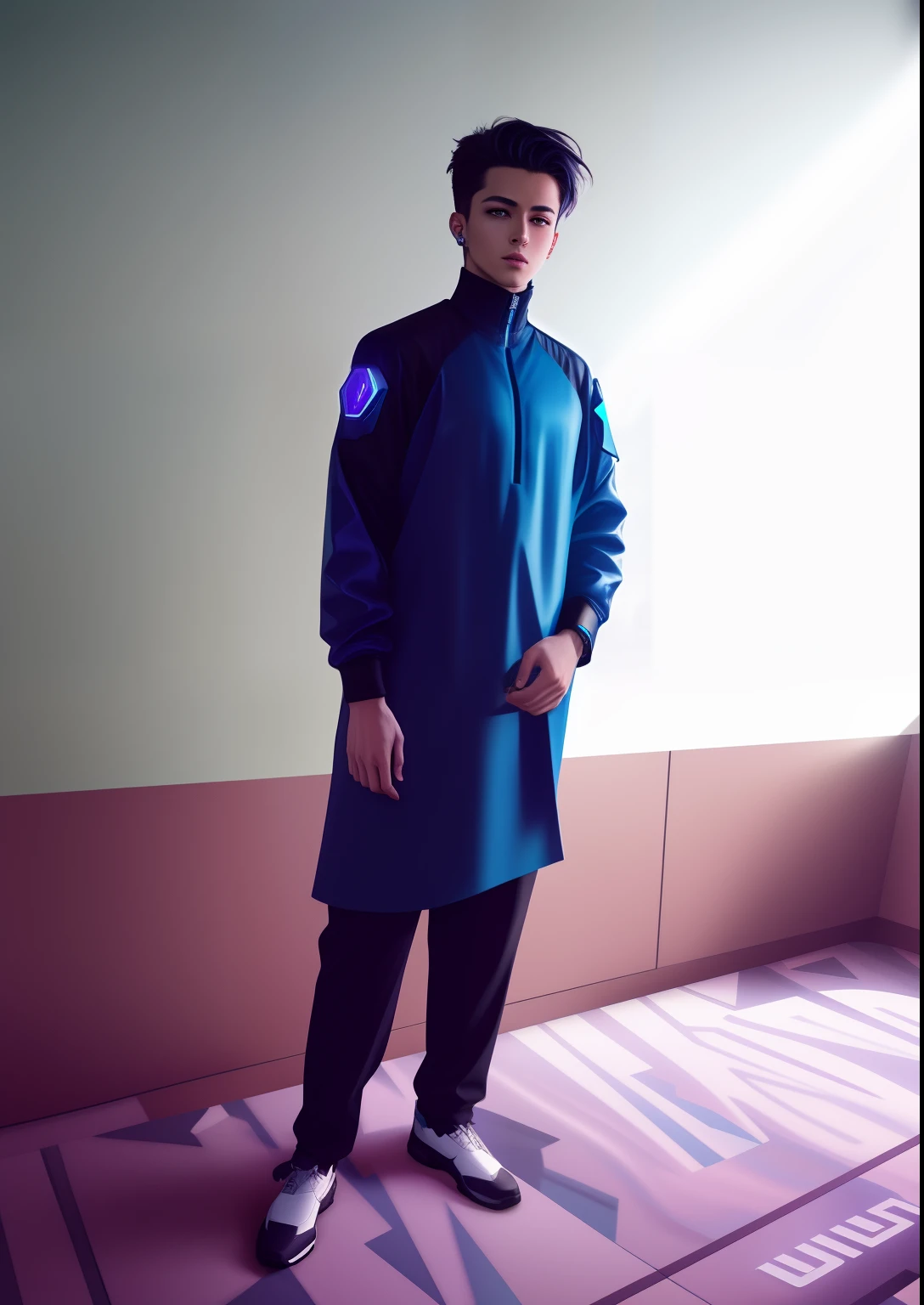 Change background, cyberpunk, realistic, handsome boy, realistic, face ultra 8k