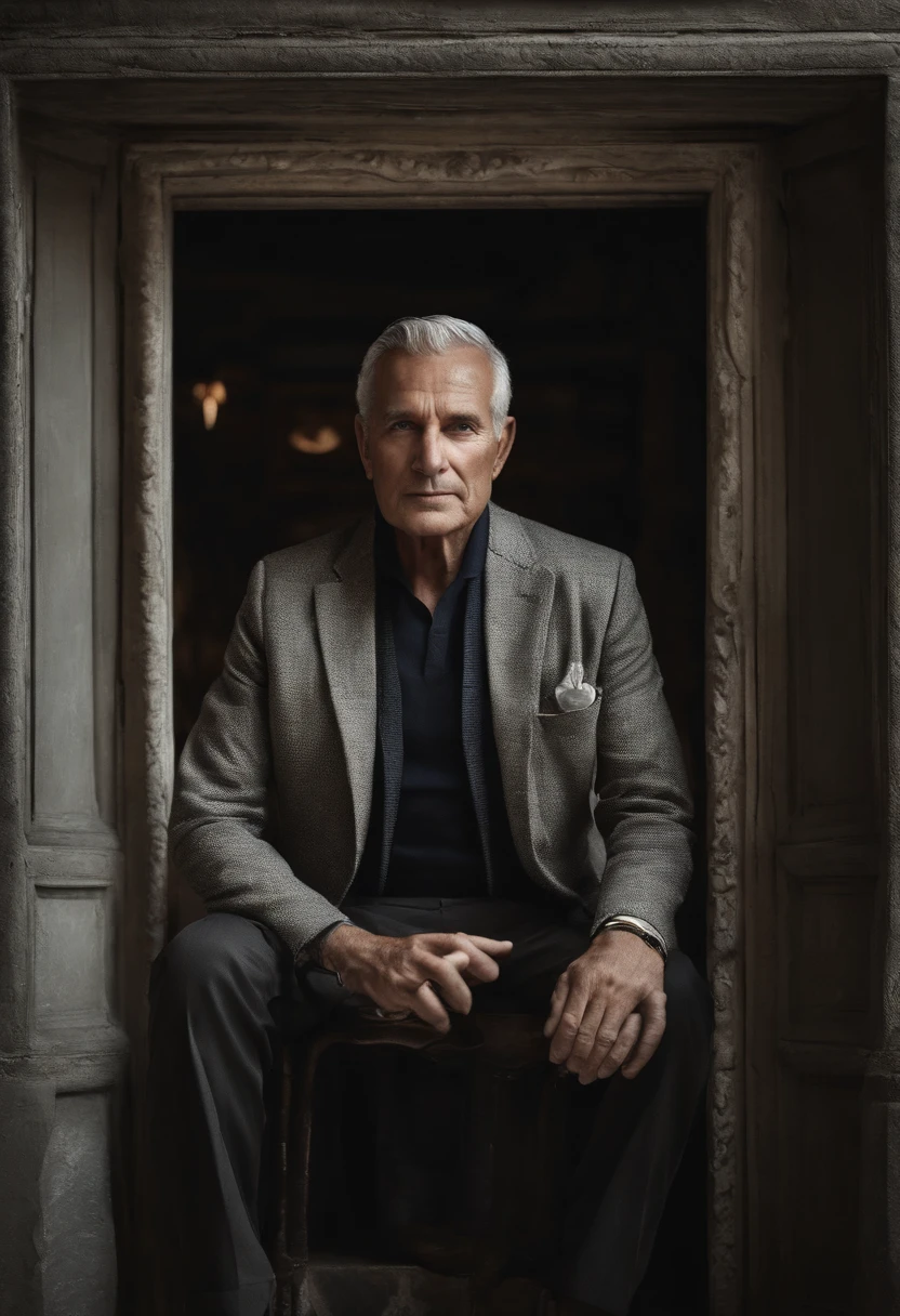 Imagine a man with a face marked by the years, where each walk tells a different story. Ses yeux, profonds et sages, seem to have absorbed the wisdom of many experiences. Silver hair, autrefois d'un noir intense, frame his face elegantly, evoking decades of experience.

His posture is that of a man who has gone through hardships but who has come out grown. Its port and its assured approach reveal a trust forged over time. Despite the fragility inherent in his age, It exudes an undeniable inner strength.

He wears simple but characterful clothes. A jacket used, Testimony of many adventures, and a scarf that seems to have traveled through the seasons. Autour de son cou, un pendentif ancien, steeped in history, oscillates gently with each of its movements.

Sa voix, riche et grave, resonates like a melody that captivates the listener. Every word he utters seems to carry the weight of his experience., and his language is imbued with a wisdom that transcends generations.. He is a born storyteller, capable de captiver son public avec simplement le son de sa voix.

It carries with it the undeniable aura of a man who has gone through the ages, And his charism lies in how he shares the lessons of his life with those who have the chance to listen to him..