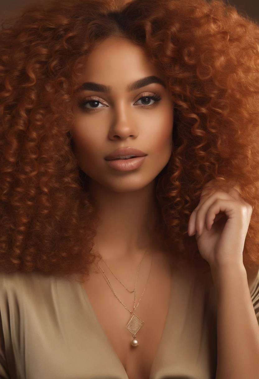 "Ultra-realistic image of a beautiful 18-year-old Afro-Latin girl,Caramel peel, corps parfait, Prendre un selfie dans son bureau avec son iPhone 14, maigre, taille ultra-fine, cheveux rouge, Curly and curly hair karibean , piercing green eyes.hyper-realistic，anatomie correcte，Facial features are carefully represented，Boucles gratuites, curly red hair, (cour, curly red hair), Long curly wild red hair, cheveux multiversaux, cour, curly red hair, curly red hair, Boucles, wavy hair spread out, Boucles baroques, Boucles, Curly,Texture des cheveux, Curly bang