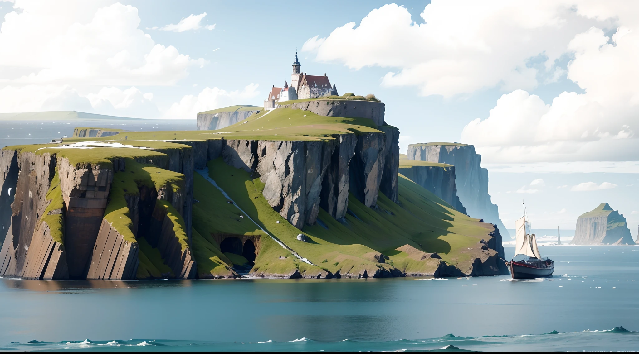 isle of amsterdam, cold land, tundra, barren land, sub antarctica climate, alone island very far from any continents, at the edge of the world, manless, no man made 15th century, medieval, no man, no woman, no girl, no boy, no person, no people, no boat, no ship, no asphalt road