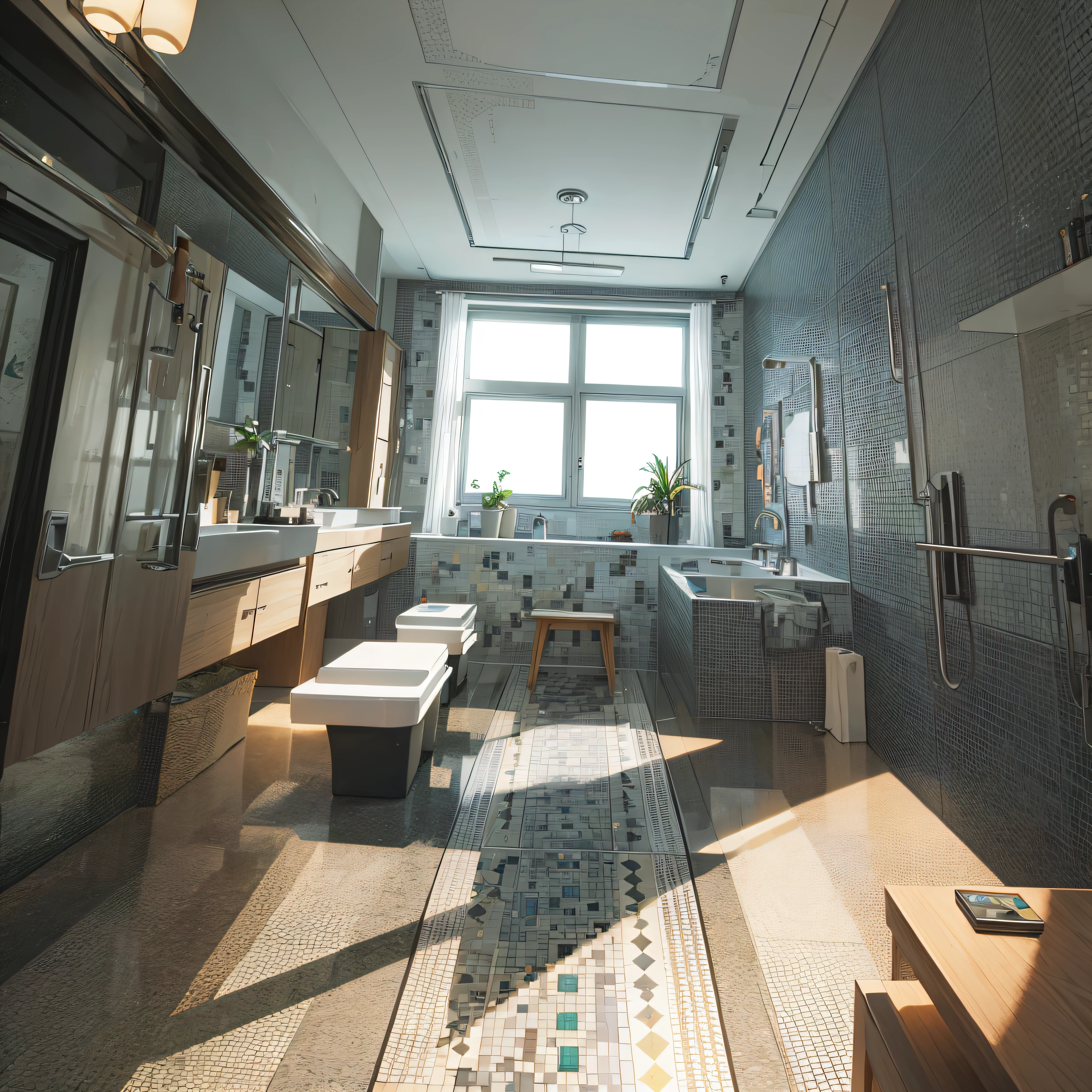 Mosaic Tiles: Patterns resembling tiles or mosaics.