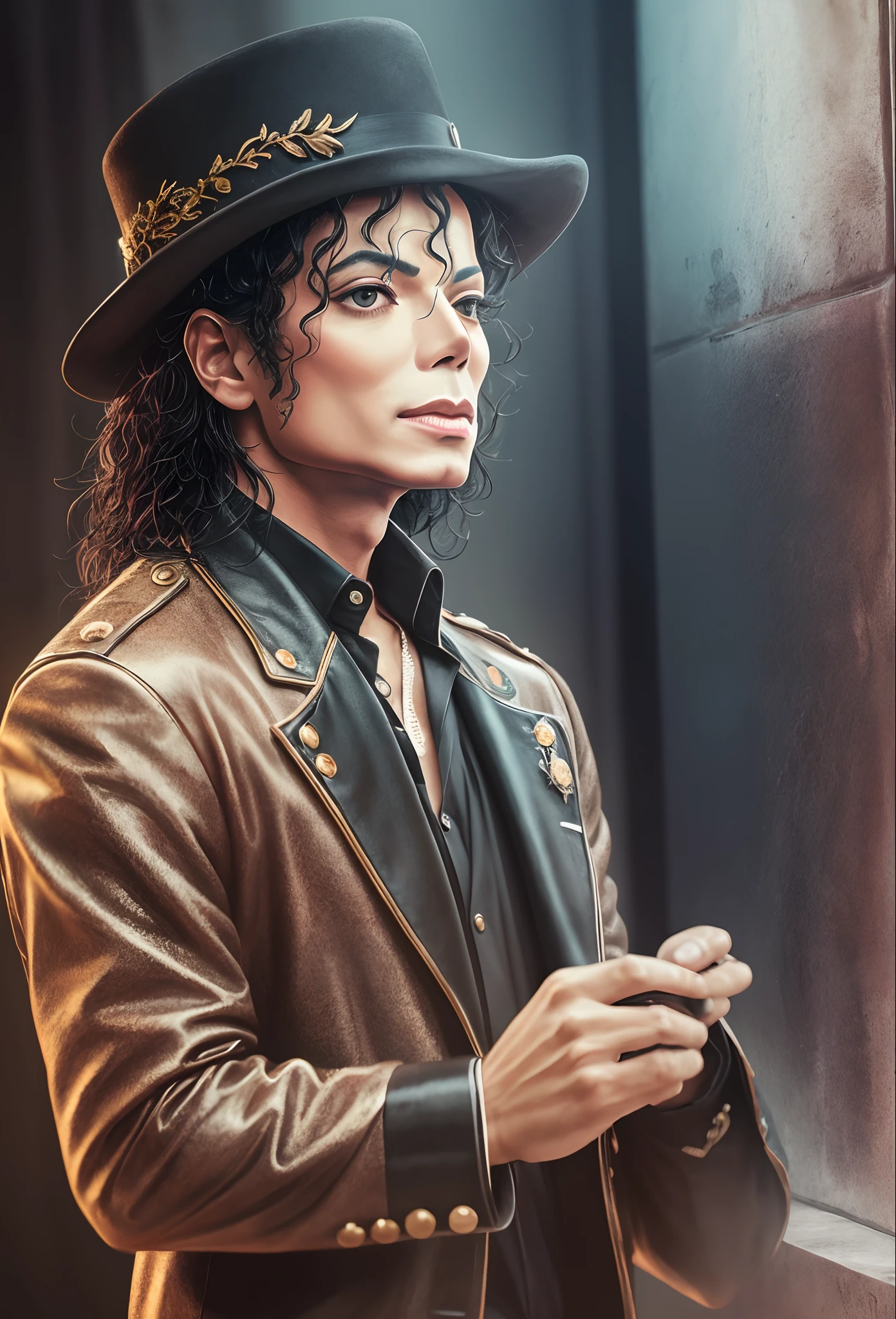 Michael Jackson, stylize image, quality UHD, realistic style, photographi style, camera AR7 -- size 1:1. --auto --s2
