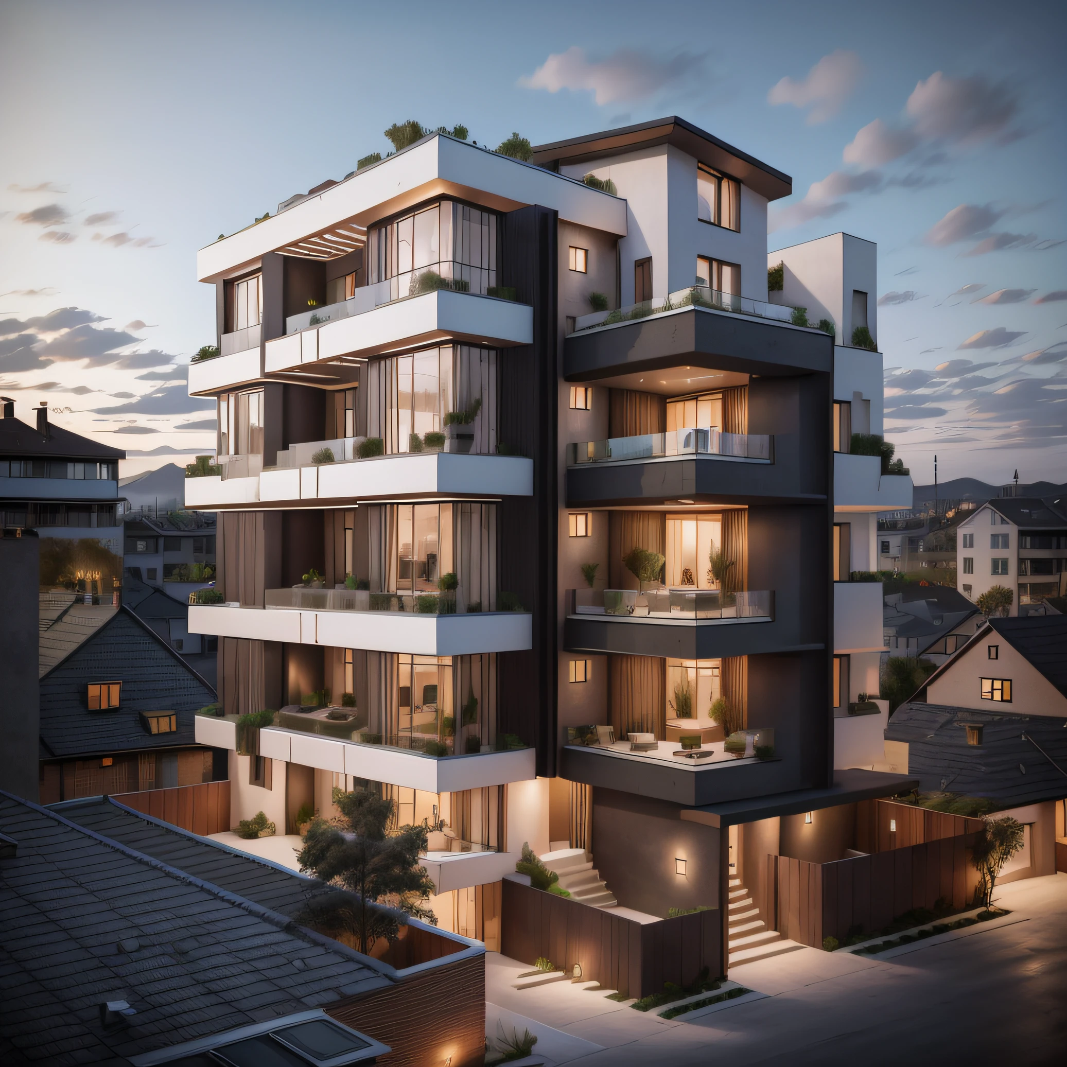 modern apartment, house, sloping roof greenhouse, 50m, modern, dynamic (RAW photo, real, best quality, masterpiece:1.2), (surreal, real photo:1.2), high quality , (dark light:1.2), perfect light, Archdaily