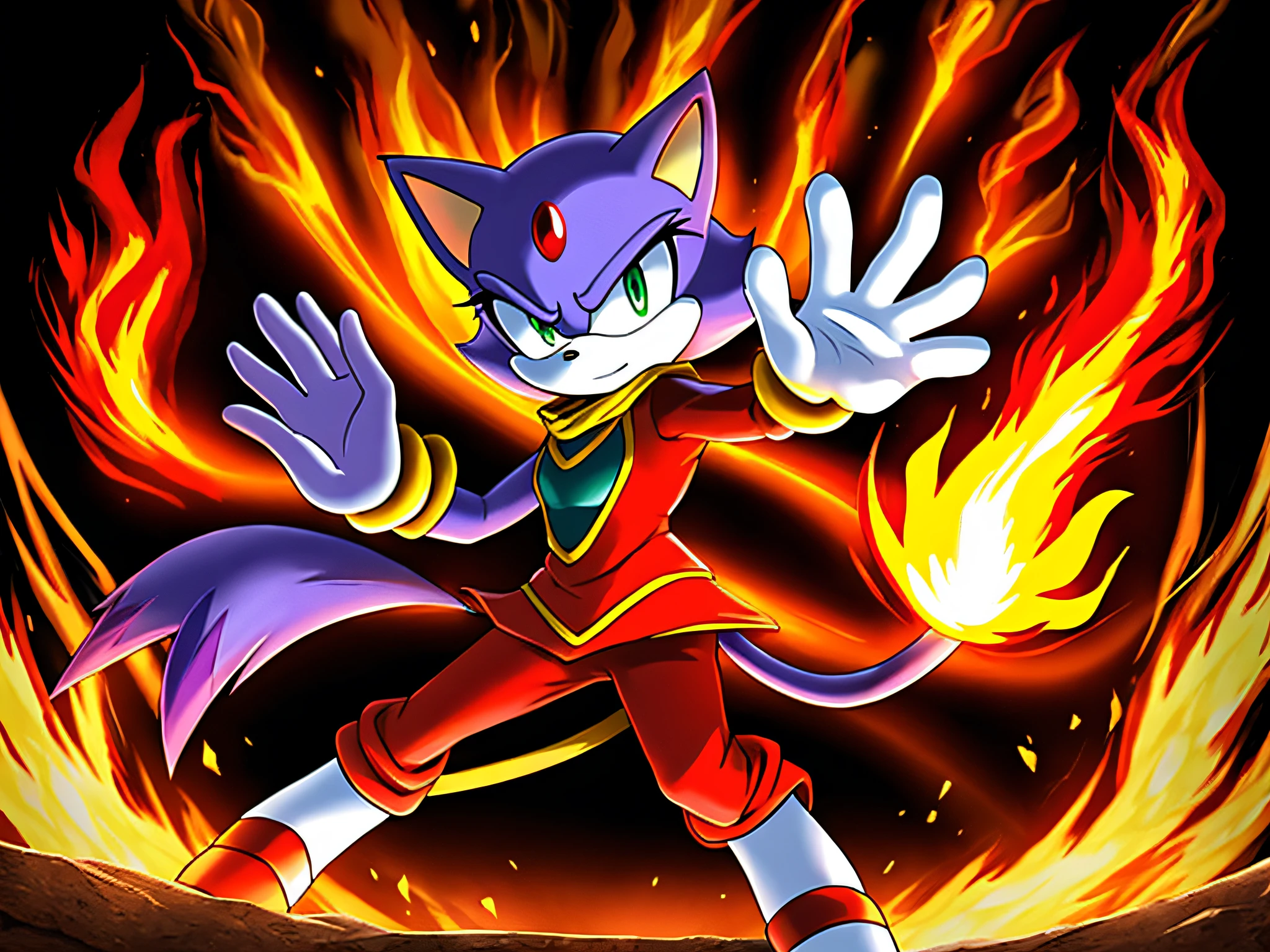 Mobian, Sonic OC, Okoye the female panther, holding a staff, fight pose