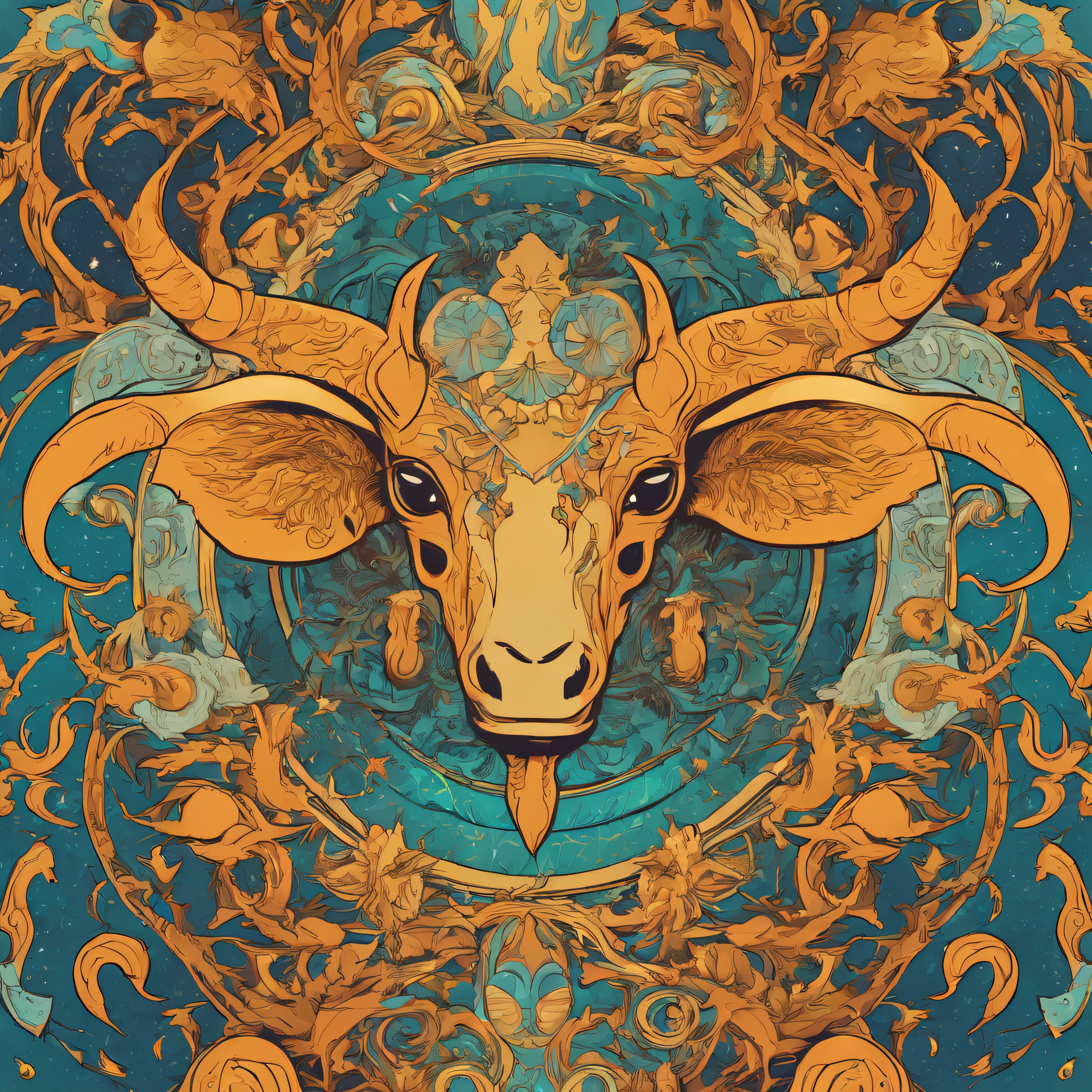 Create a visually striking logo that merges the essence of Scorpio, Aquarius, and Aries. Embrace the abstract and conceptual style, exploring the intertwined symbolism of these zodiac signs. Focus on intricate patterns, vibrant colors, and a harmonious composition that captures the mystique and individuality associated with these astrological signs.