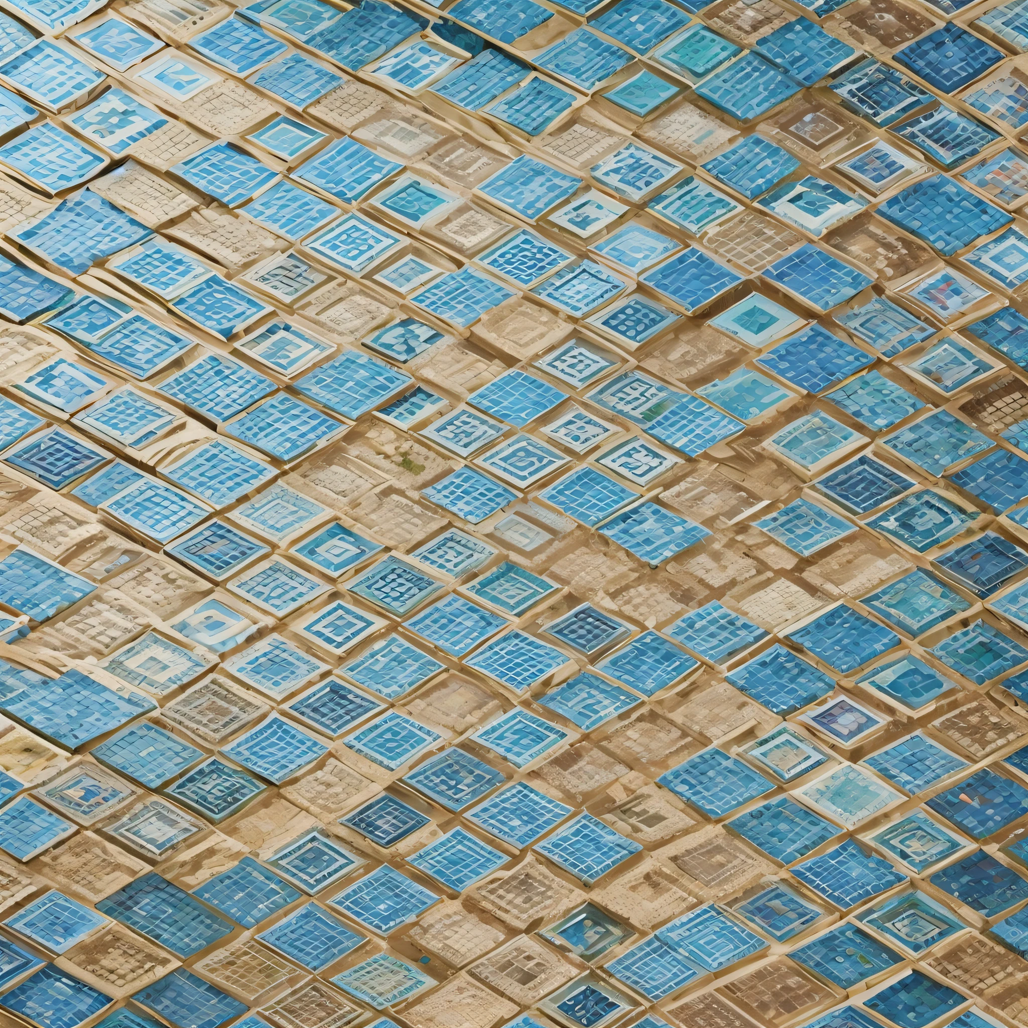 Mosaic Tiles: Patterns resembling tiles or mosaics.