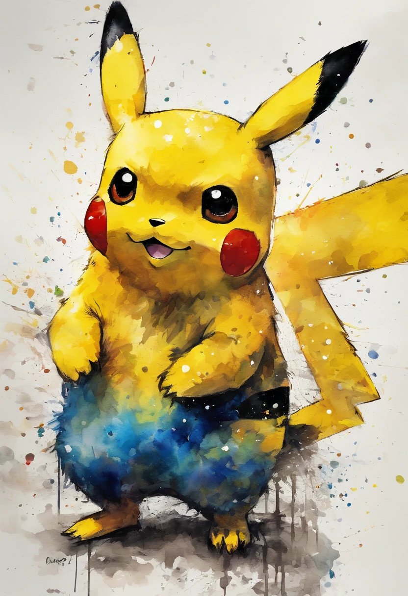 Pikachu written by Van Gogh::styles Pointillism styles、It's sir-like々It's made of big and small things.、Clear colored dots、Highly detailed ::n_Style Anime、Photorealsitic、Deformed、glitched、highcontrast、noisy ::Seed 1