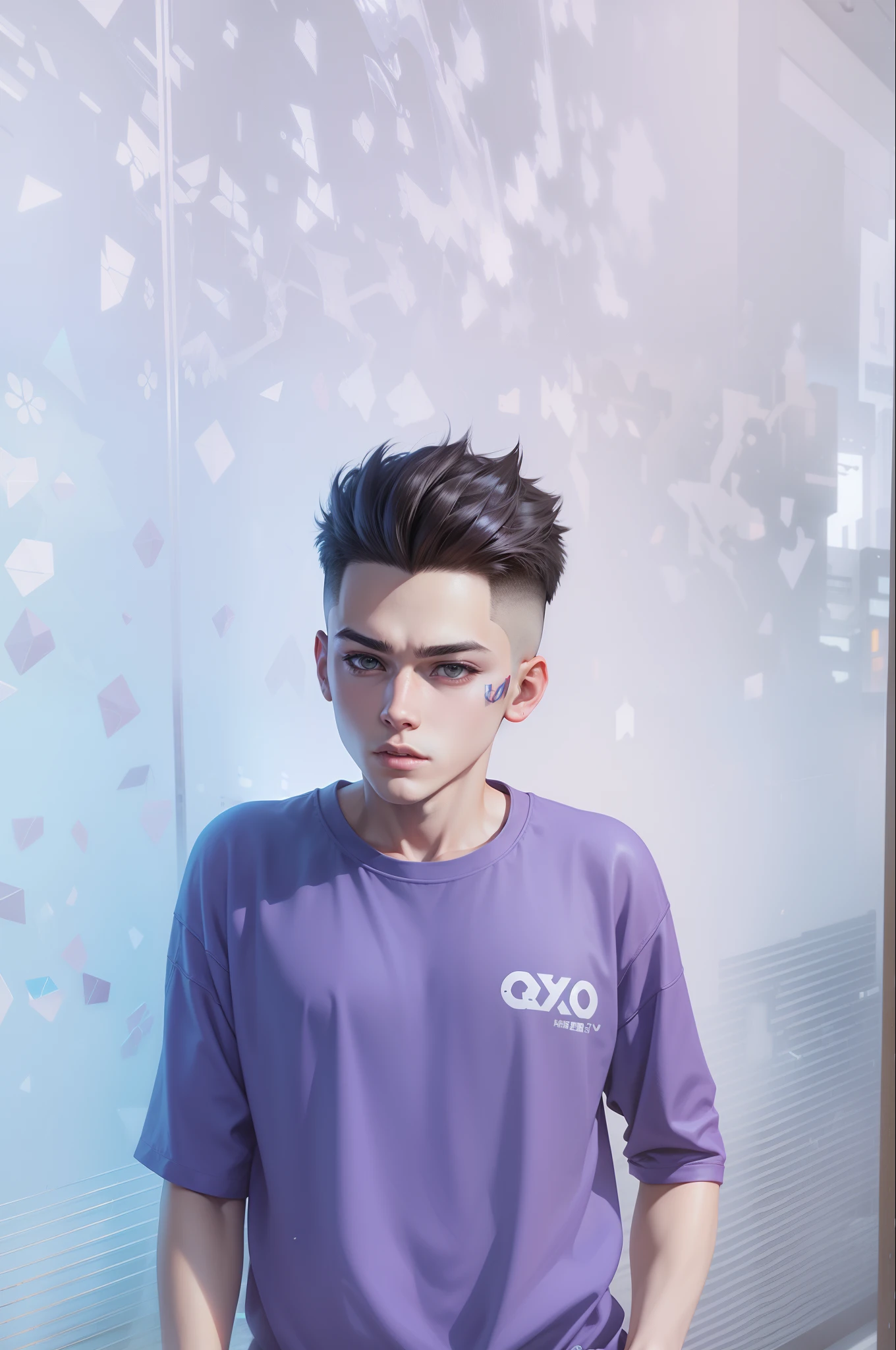 Change background cyberpunk boy realistic face anime, 8k , ultra realistic use my face