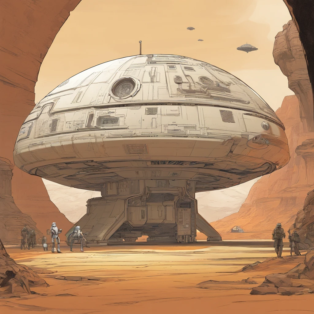 ""Star Wars"", a space ship, One man, Standing in front of the tunnel, concept art by Magalie Villeneuve, trending on cg society, antipodeans, reimagined by industrial light and magic, filmstill ""Star Wars"": The Old Republic", concept art by Ralph McQuarrie