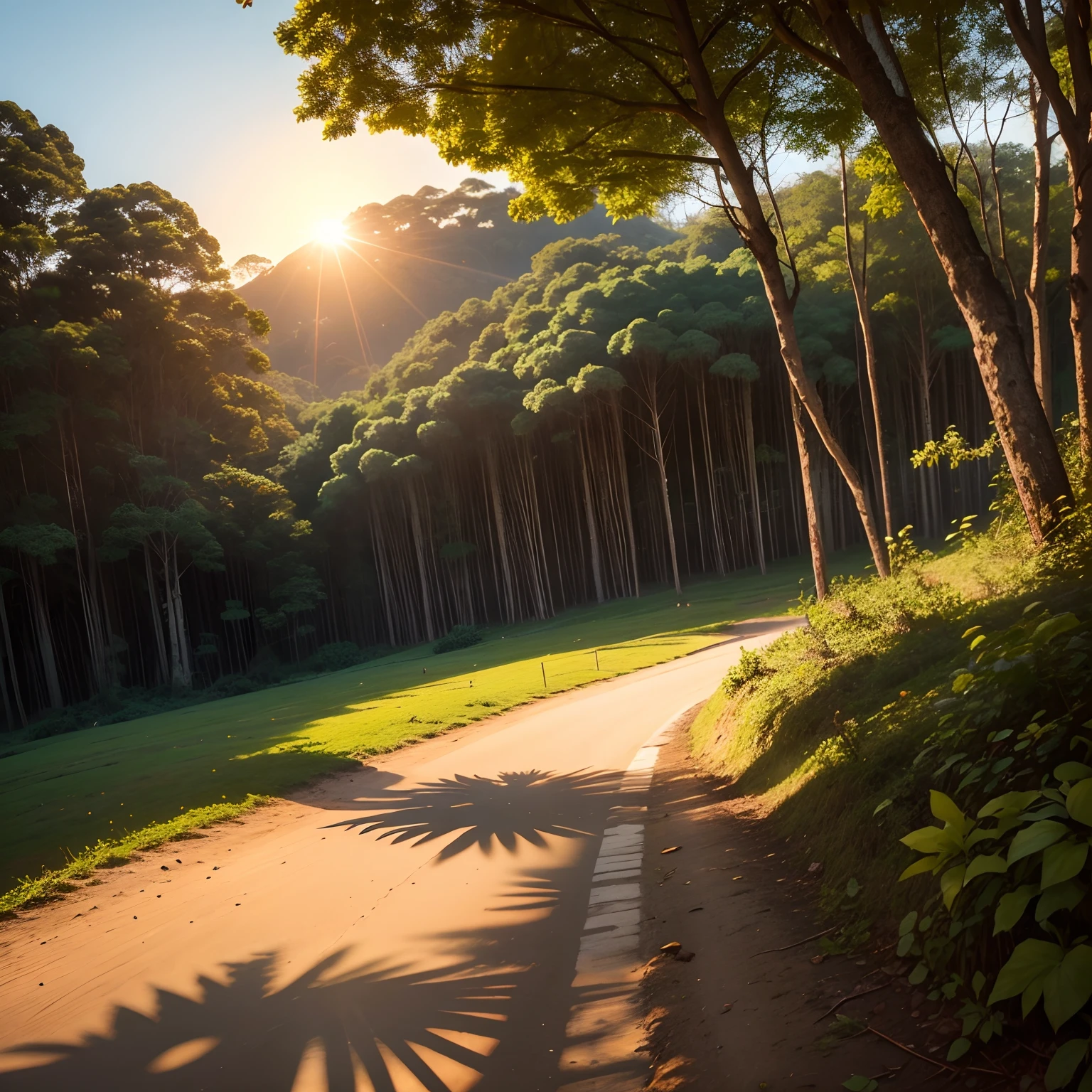 Sol,amanhecer,na,floresta,sol,forte