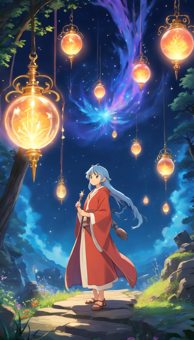 A wizard, magical atmosphere, detailed robes, mystical staff, flowing long beard, enchanting spellcasting gestures, ancient grimoire, shimmering arcane runes, sparkling wisps of magic, intricate spell effects, mystical aura, towering wizard's tower, starry night sky, glowing mana crystals, majestic spellcasting, ethereal floating platforms. (best quality,4k,8k,highres,masterpiece:1.2),ultra-detailed,(realistic,photorealistic,photo-realistic:1.37),fantasy,magic,glowing colors,magical lighting.