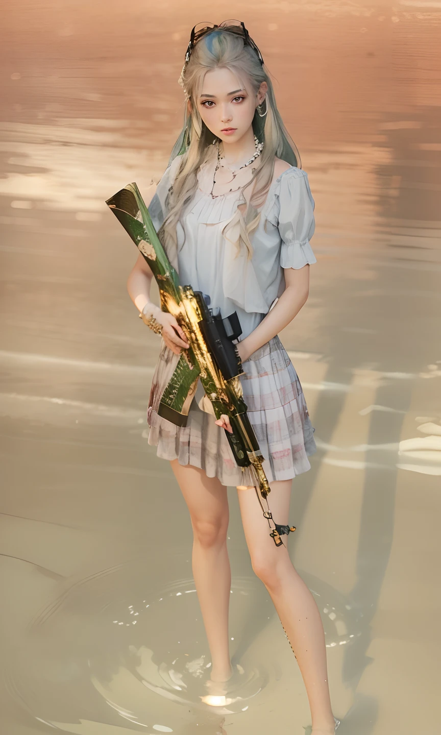 Best Quality, Masterpiece, High Resolution, 1Girl, Porcelain Dress, Green Hair, Hair Accessories, Necklaces, Jewelry, Beautiful Face, Body, Tyndall Effect, Realistic, Dark Studio, Edge Lighting, Two-tone Lighting, (High Detail Skin: 1.2), 8K UHD, DSLR, Soft Light, High Quality, Volumetric Light, Voyeur, Photo, High Resolution, 4K, 8K, Background Blur