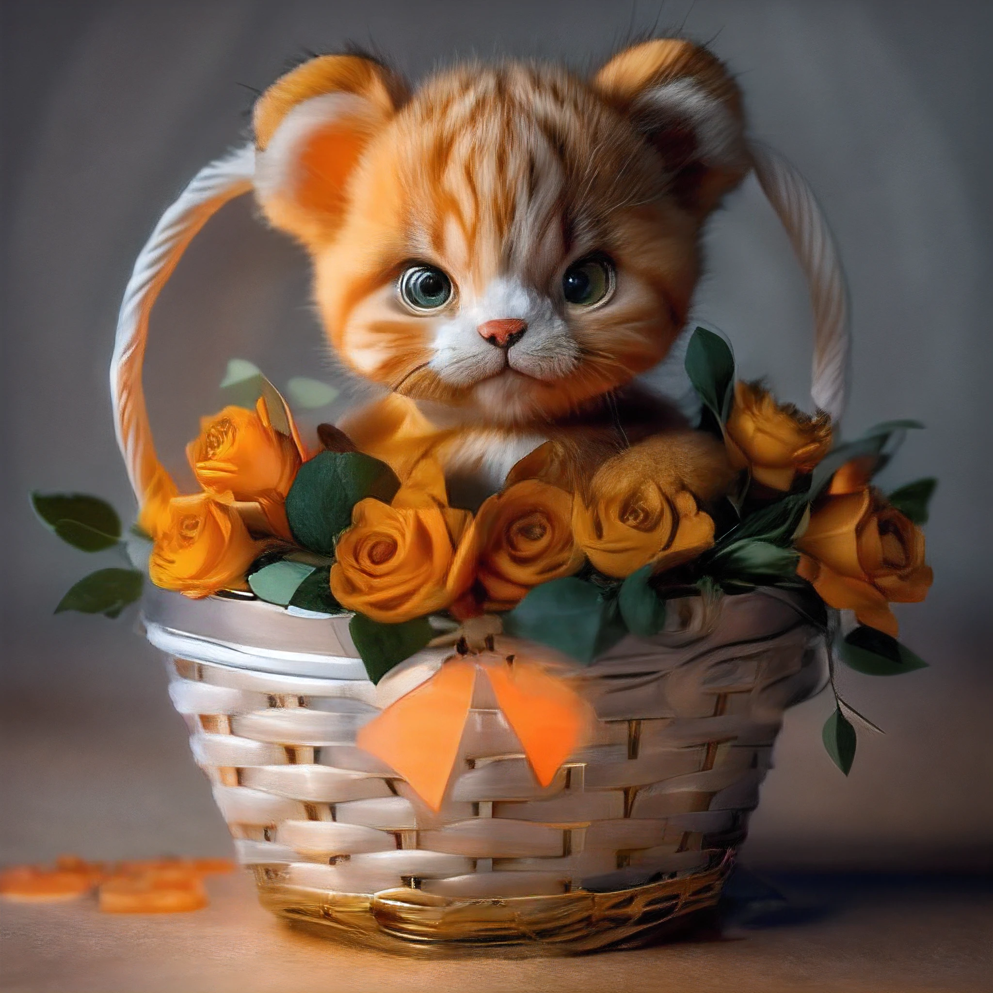 cat, orange, fat, garfield, no_humans, depth of field, disney style, DARK_Glam, wearing DRK_Glam, deep shadow, (dark: 1.4), (8k, RAW photo, best quality, masterpiece: 1.2), big expression happy with mouth