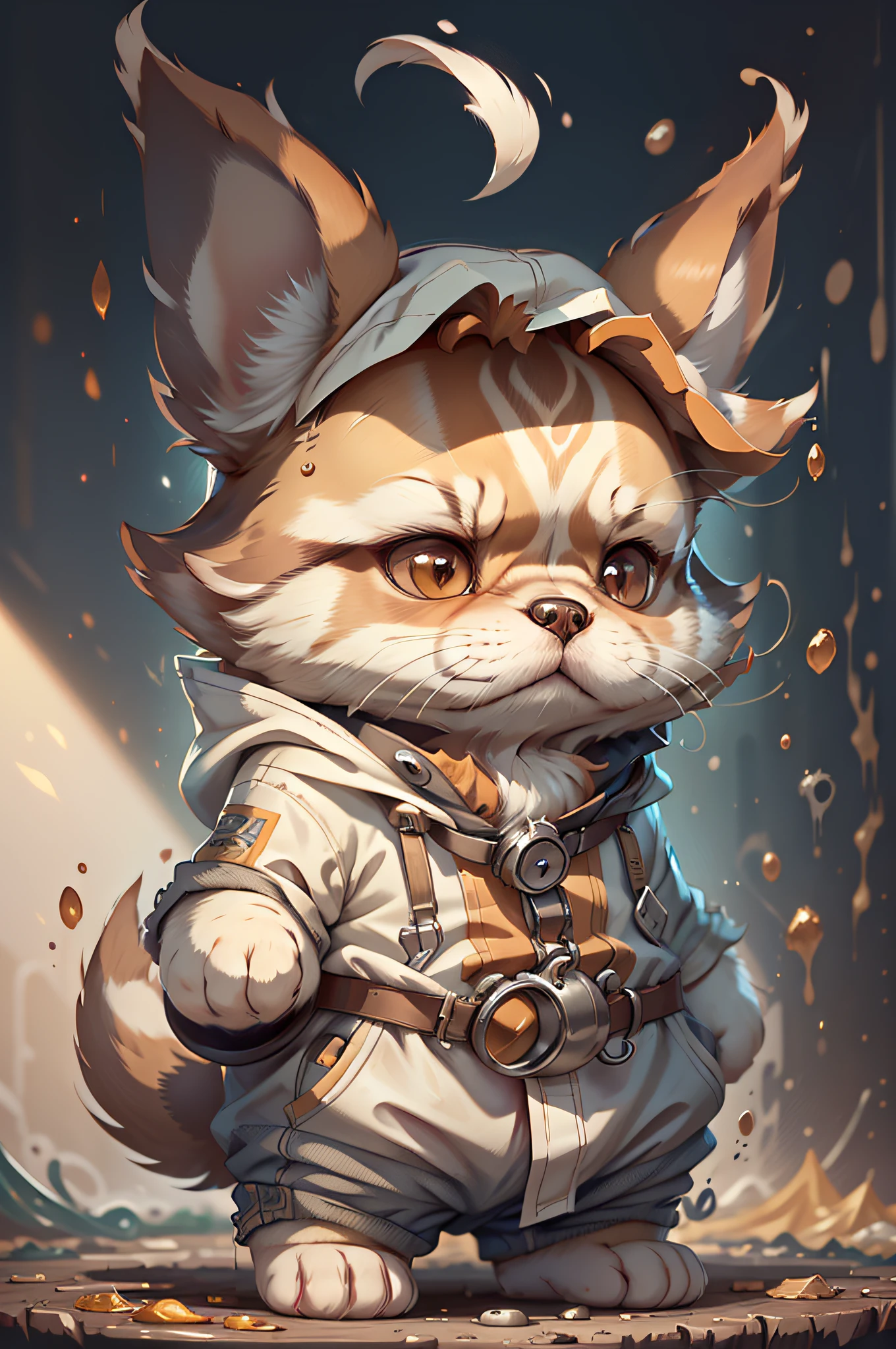 C4tt4stic,Cartoon Chihuahua dog in cook white costume（The specifics of the appearance of the Chihuahua dog、Body hair is light brown）