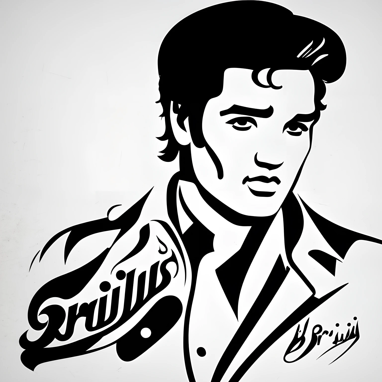 Logo minimalista, Elvis Presley,Preto e branco