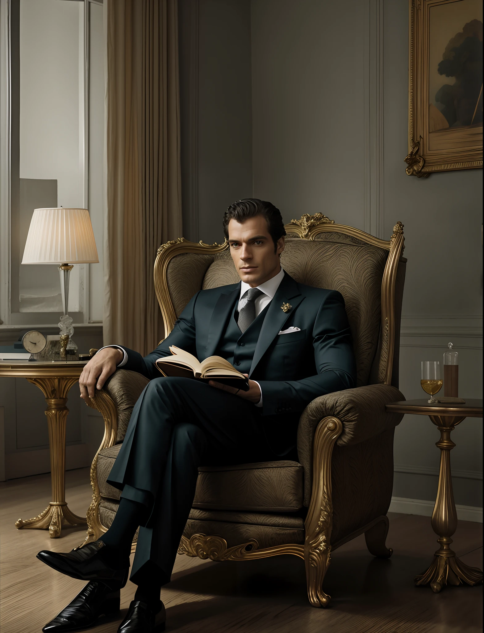 Create a Ceo wearing suit, symmetrical and beautiful eyes, stare fixed in the center of the image, details of the face, Jamie Dornan, very beautiful and attractive, black beard and detached, strong and muscular, dark short hair, tanned skin, 8k resolution, best quality, similar to actor Jamie Dornan, pe, close up.