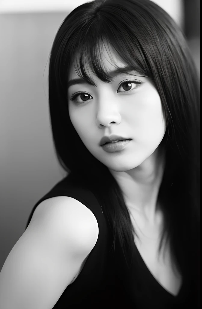 Photo of a Beautiful Korean kpop idol Woman, 夏天, libidinoso, filmic grain, Ilford HP5, 80mm