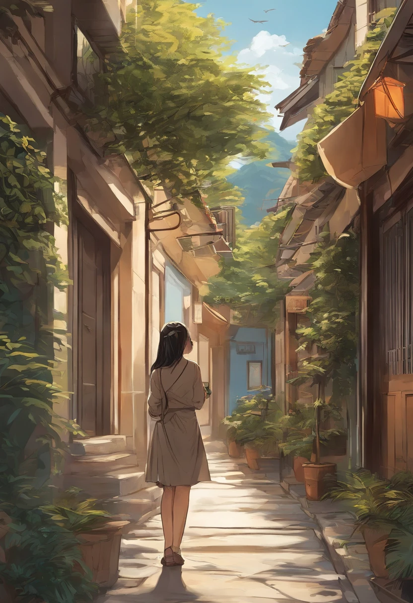 comic strip,Hong Kong comic book style,Fengyun comic style,(((Comic storyboard))),Two-dimensional picture,Estilo de Makoto Shinkai,Makoto Shinkai manga art,s girl,The narrow streets of the town,starrysky,vibrant with colors,super-fine,Smooth lines,high qulity,8K,tmasterpiece