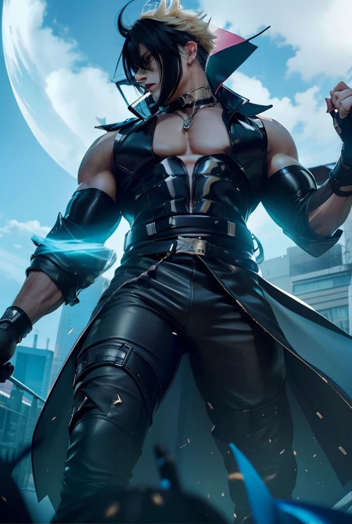 2boys black_hair blonde_hair erection femboy_on_male gay genos hand_on_head hand_on_own_head male male/male male_focus male_only multiple_boys one-punch_man open_mouth penetration reach_around sakimichan sex shirt_lift speed-o'-sound_sonic tagme torn_clothes uncensored yaoi,tight leather trousers men,handsome,muscle,horny