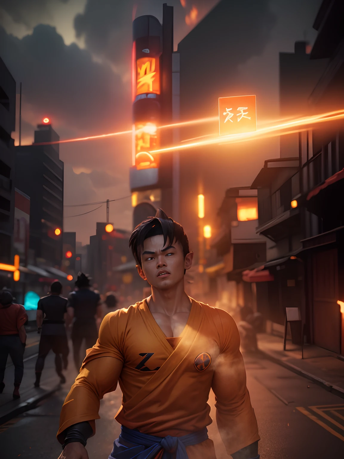 Turn this photo in goku, kamehameha,super saiyan,8k resolution