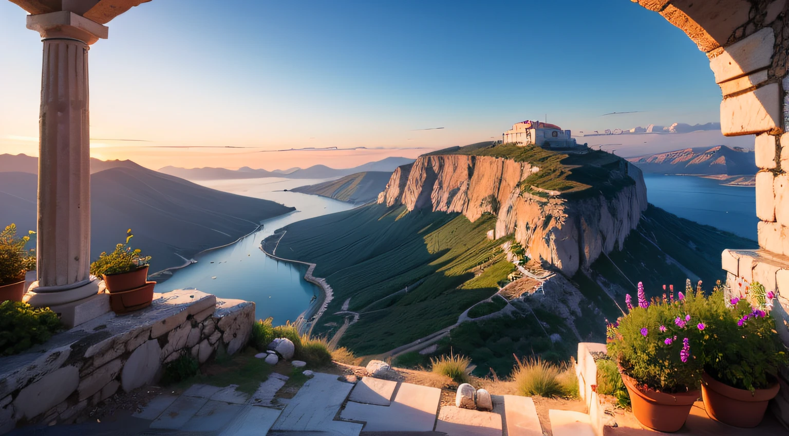 Greek landscapes in the morning