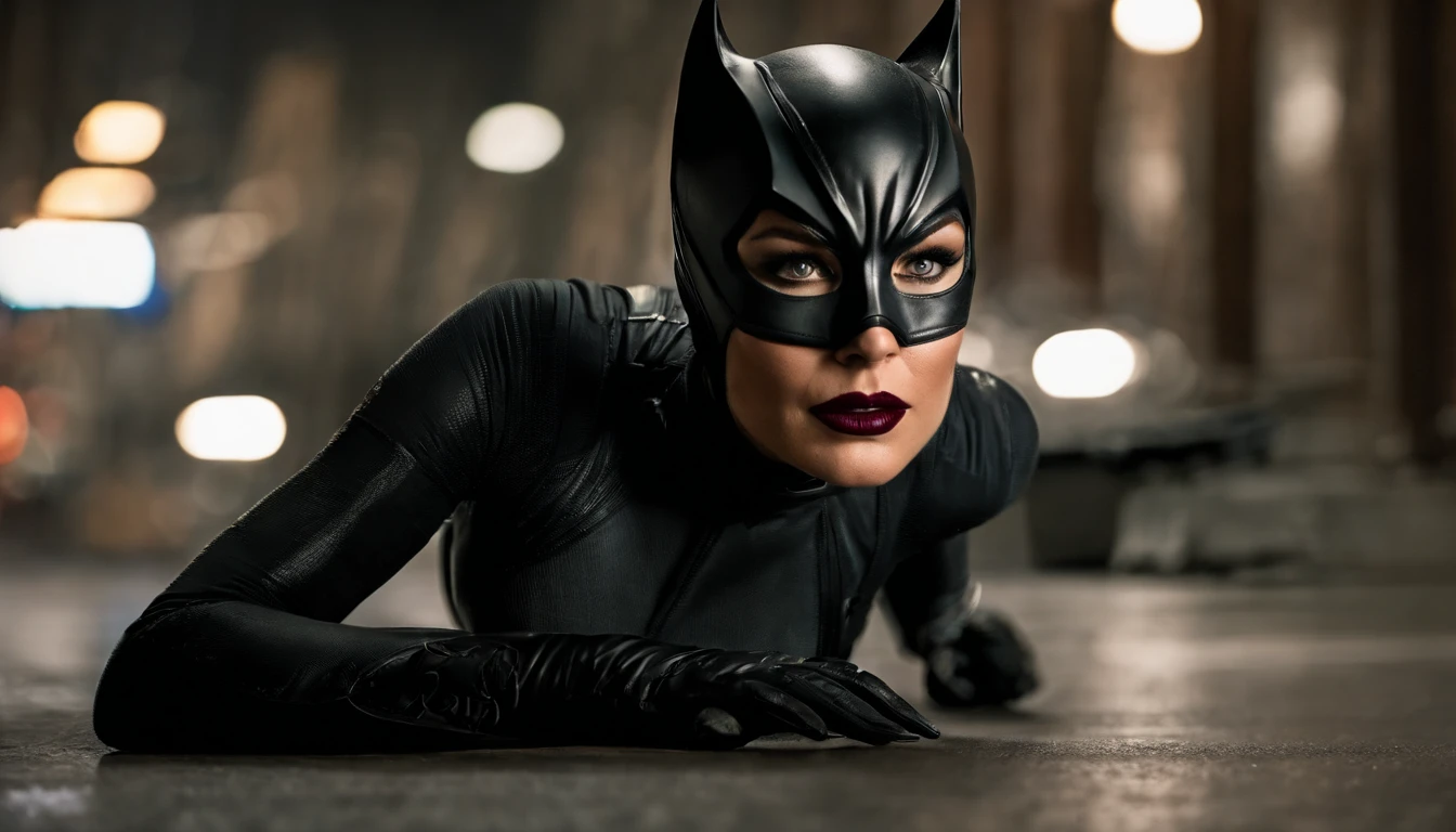 catwoman cyberpunk fighting