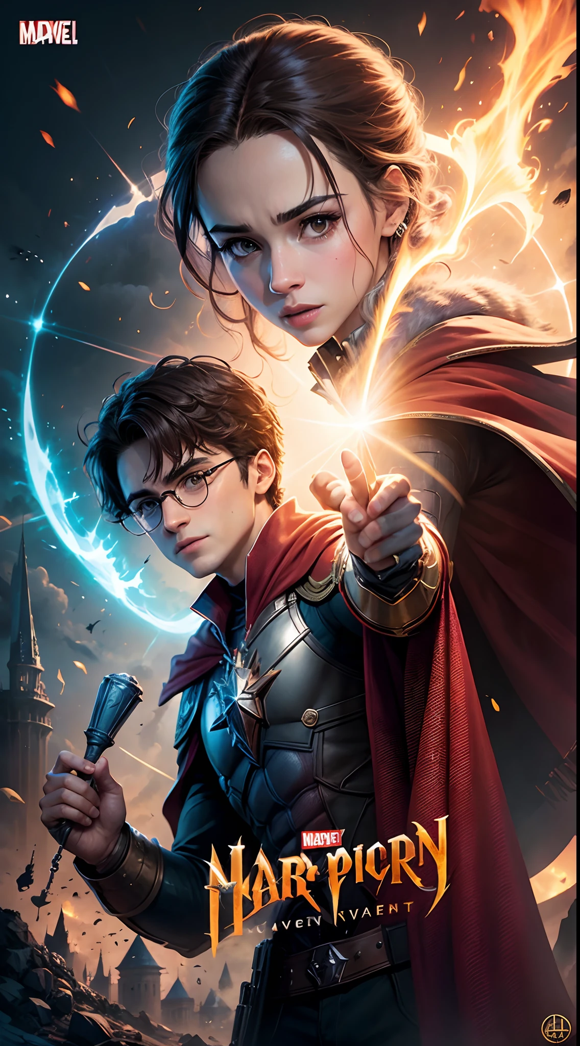Um Poster de um filme Marvel MCU, Um filme sobre as aventuras de Harry Potter