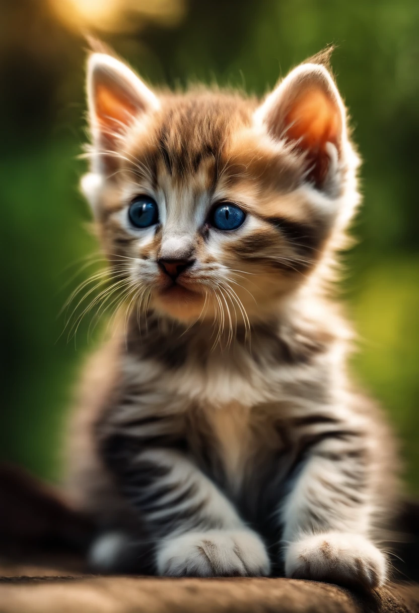 a cute kitten, HDR, Filmische Aufnahme, Vignette, zentriert