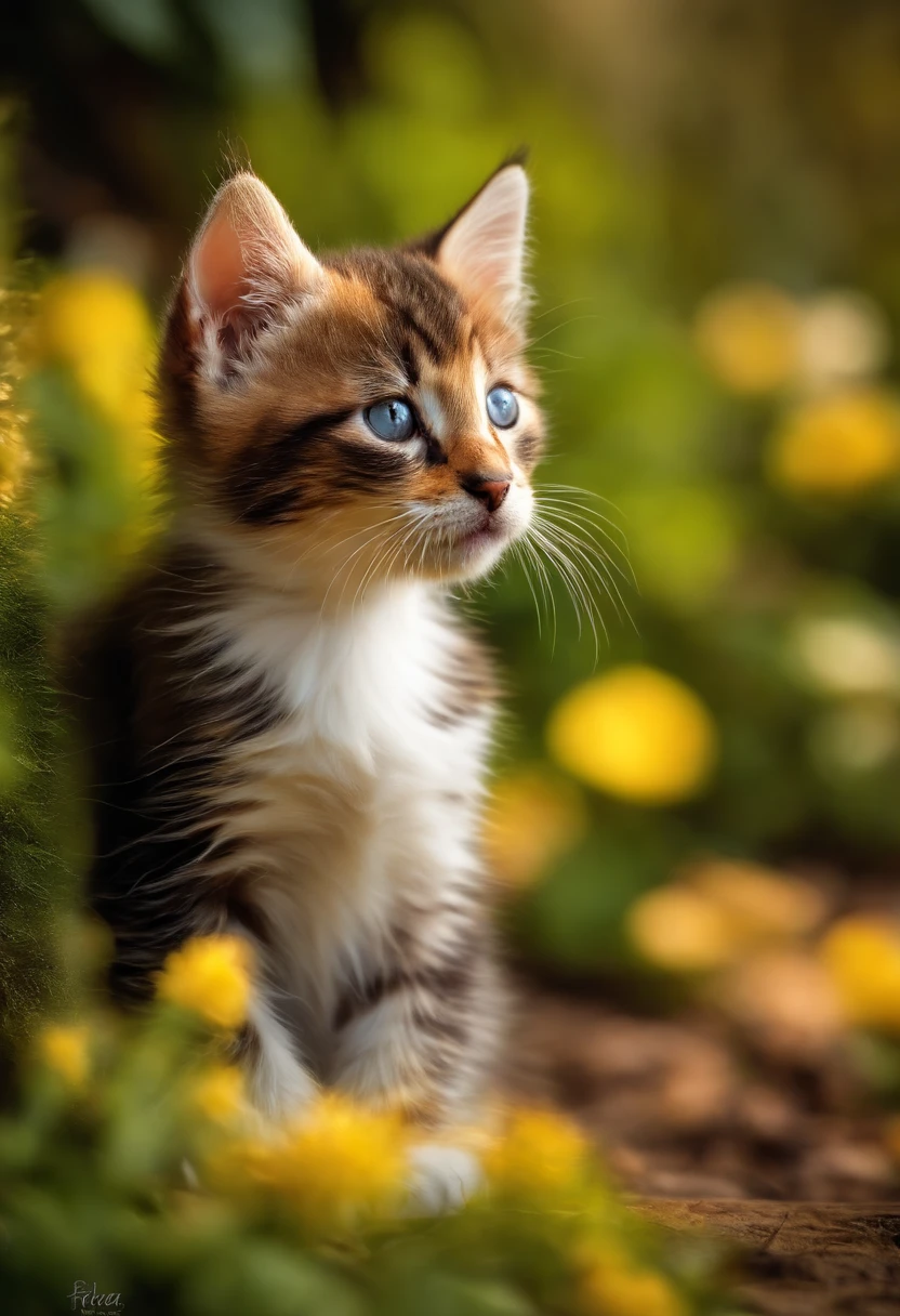 a cute kitten, HDR, Filmische Aufnahme, Vignette, zentriert