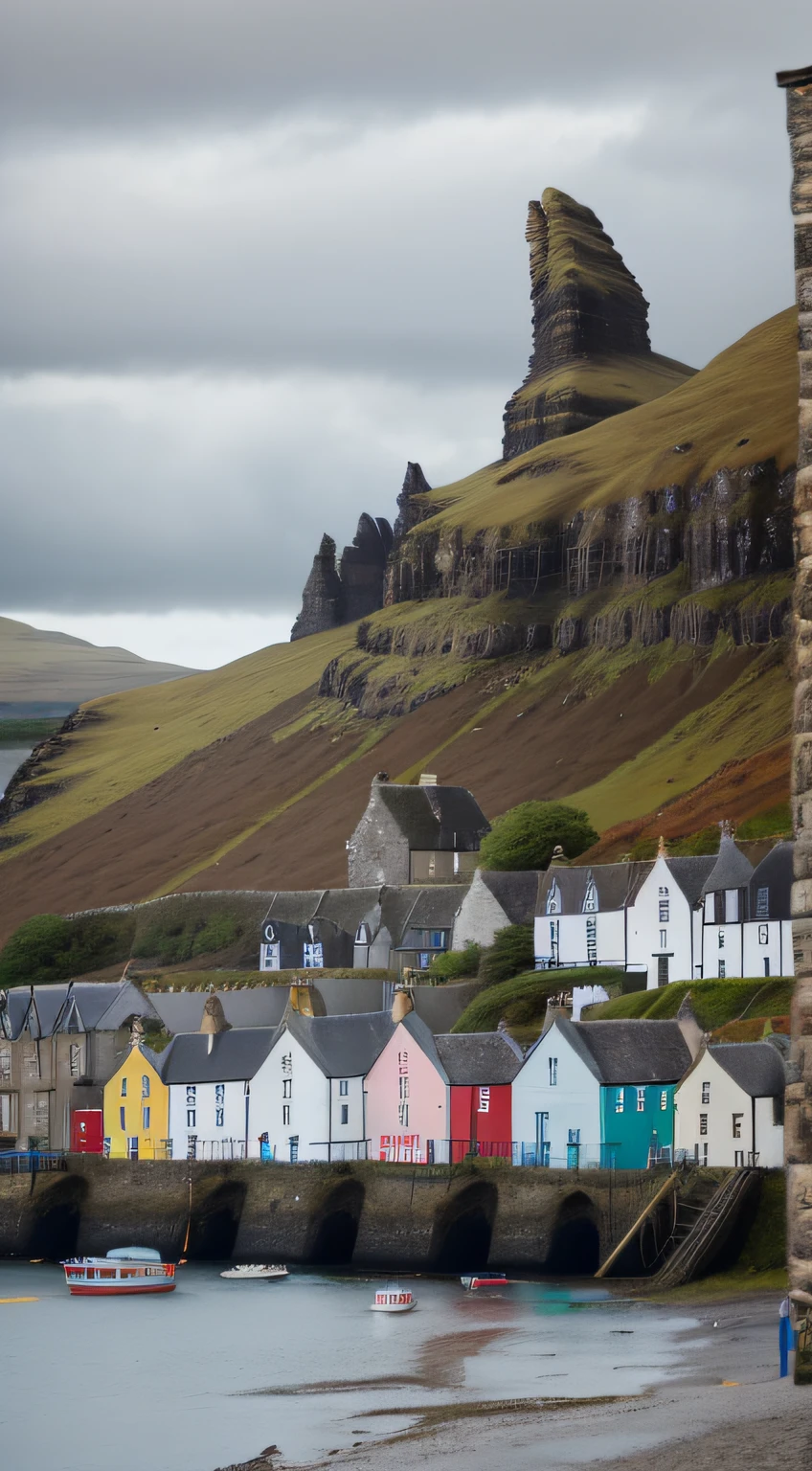 Portree, coastal town in the Isles of Skye in Scotland
