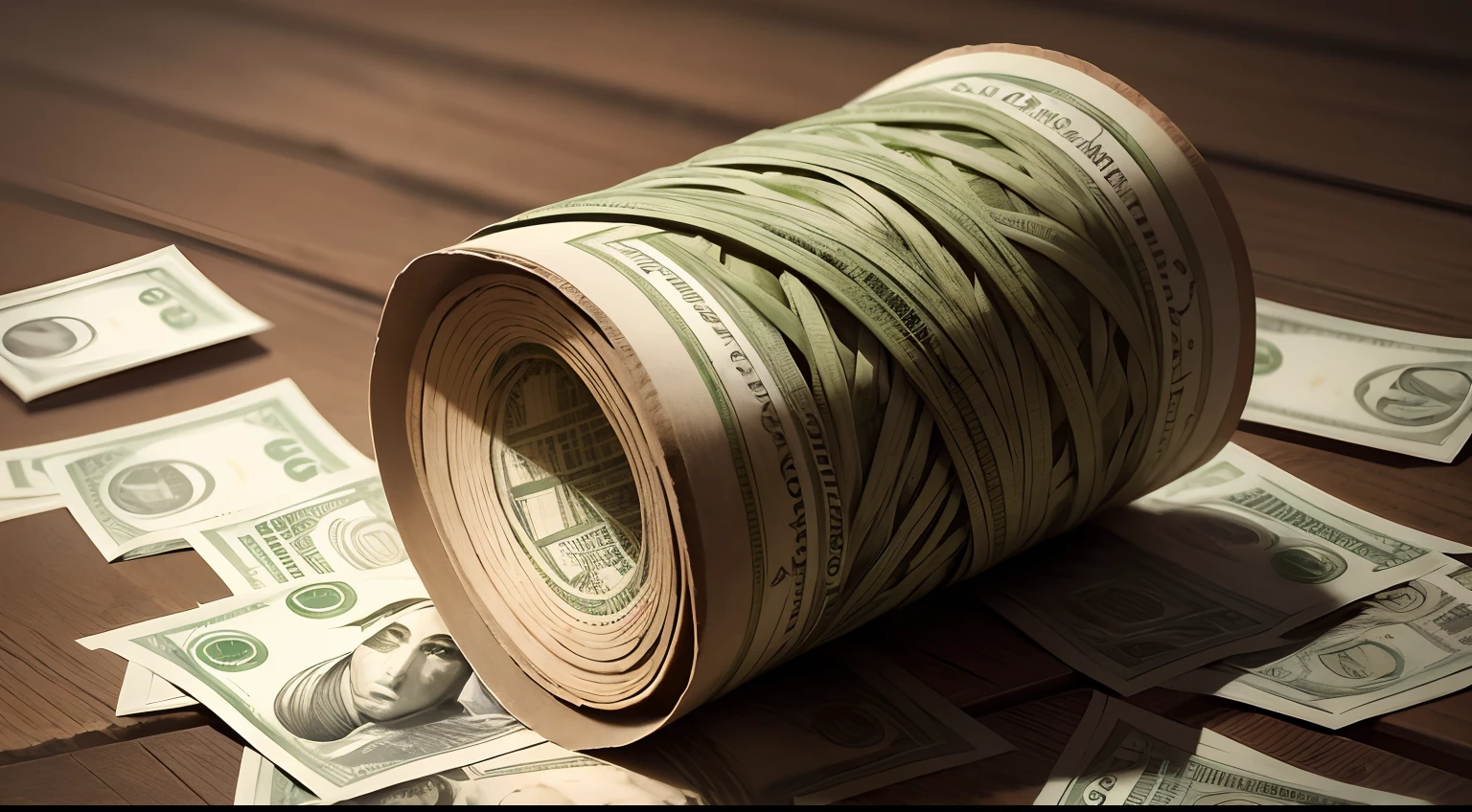 In the midst of these deep-rooted roots, Thousands of dollar bills are expertly interwoven, As if nature itself recognizes the value of prosperity.