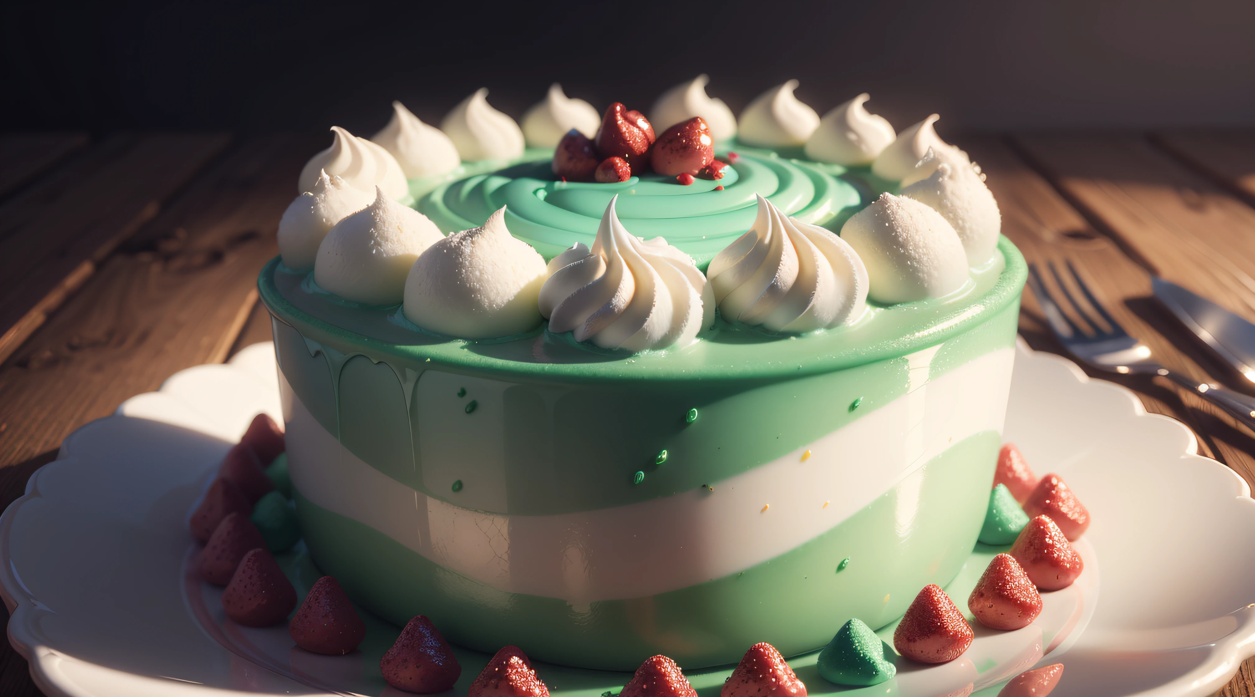 (most delicious), (mouthwatering), (minty delight), (vibrant red and white), (intensely flavorful), (craving-inducing), Octane Render, 8K, cinematic, CG, luscious mint candies, exquisite lighting, intricate shadows, tantalizingly appetizing, close-up, macro view, candyland fantasy, glossy textures, vibrant colors, depth and dimension, indulgence for the senses, photorealistic, confectionery masterpiece