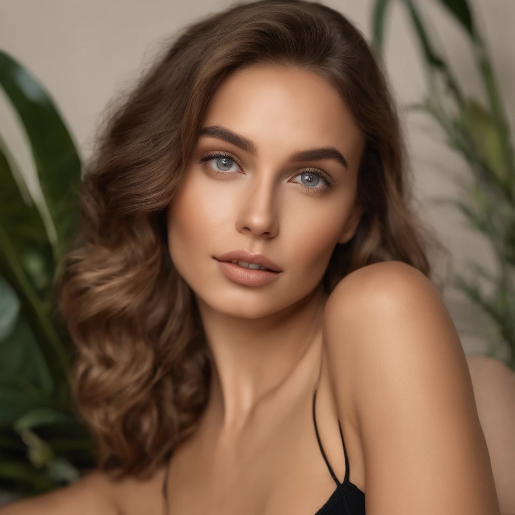 Arafed woman sitting on a sofa in a romantic pose, Plein , Do not wear clothes, montrant ses seins, Look with seductive eyes. Image portrait du corps entier, NSFE Pose, yeux bleus, Portrait Sophie Mudd, cheveux blonds et grands yeux, super realistic, 4K, selfie of a young woman, sans maquillage, maquillage naturel, Look directly at the camera with seductive eyes, Visage avec Artgram, Maquillage subtil, Superbe photo du corps entier, Bel angle, pose attrayante, fille mignonne, sexy pose, Image du corps entier, corps entier, Prise de vue du corps entier, brunette goddess, High detail, pose satisfaite.