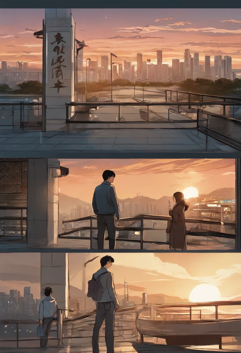 comic strip,Hong Kong comic book style,Fengyun comic style,(((Comic storyboard))),Two-dimensional picture,Estilo de Makoto Shinkai,Makoto Shinkai manga art,teens girl,The narrow streets of the town,starrysky,vibrant with colors,super-fine,Smooth lines,high qulity,8K,tmasterpiece