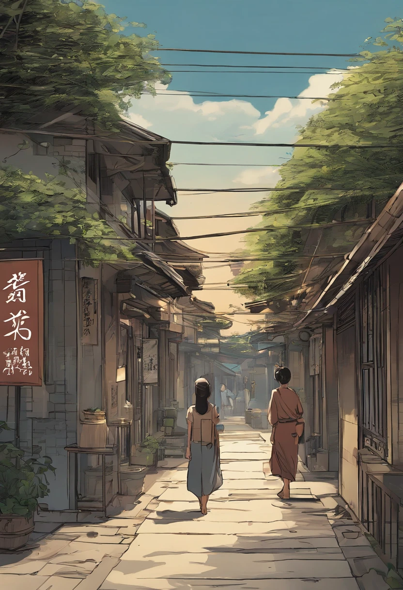 comic strip,Hong Kong comic book style,Fengyun comic style,(((Comic storyboard))),Two-dimensional picture,Estilo de Makoto Shinkai,Makoto Shinkai manga art,s girl,The narrow streets of the town,starrysky,vibrant with colors,super-fine,Smooth lines,high qulity,8K,tmasterpiece