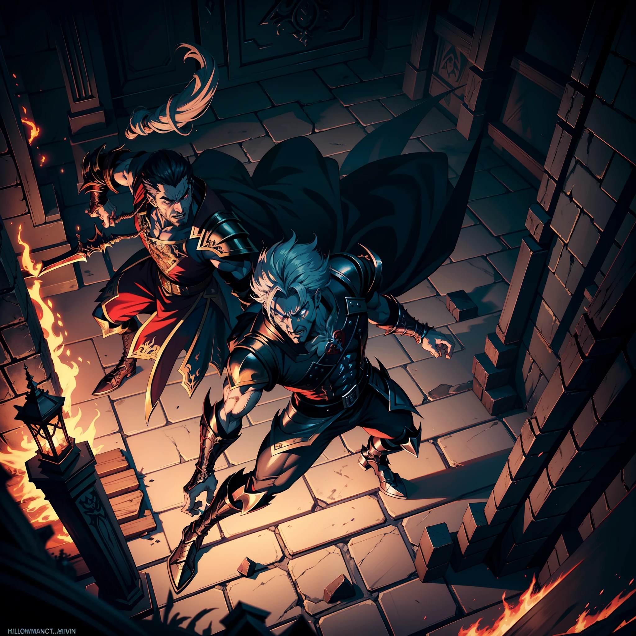 Castlevania Shadow Lord hyper realistic super detailed Lord Dracula handsome muscular man wearing angry Islamic Armor 3points perspective view lower shot hyper realistic super detailed Dynamic shot Cinematic scenes from the movie Characters