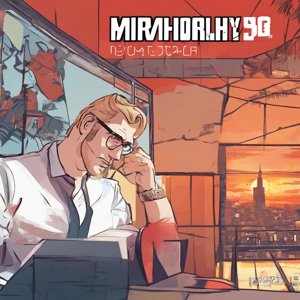 There is a photograph of a man wearing glasses and a white shirt, gta in moscow, GTA 5 comic book art, Comics for GTA 5, Артстиль GTA, 🪔 🎨;🌞🌄, ГТА VI, IN THE STYLE OF GTA, Art style of GTA, GTA loading screen, GTA character, Mirror's Edge в России, alexey gurylev, GTA 6, GTA 6 style