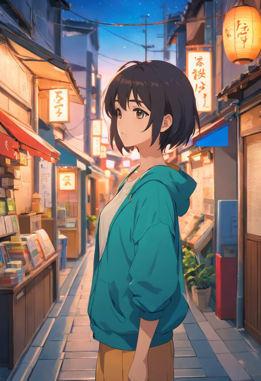 comic strip,Hong Kong comic book style,Fengyun comic style,(((Comic storyboard))),Two-dimensional picture,Estilo de Makoto Shinkai,Makoto Shinkai manga art,s girl,The narrow streets of the town,starrysky,vibrant with colors,Hyper-realistic,Ultra photo realsisim,super-fine,Smooth lines,high qulity,8K,tmasterpiece