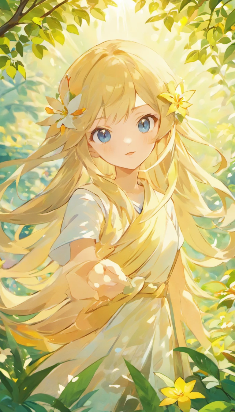 (Best quality,4K,A high resolution,Masterpiece:1.2),Ultra-detailed,Realistic,Portrait,Girl in the garden,Beautiful detailed eyes,beautiful detailed lips,light breeze,Long flowing hair,Tai Chi elements,in a panoramic view,Flowers,Bright colors,painting-like,serene,harmonious,Gentle movements,the sunlight filters through the leaves of the tree,Peaceful atmosphere,nature scenes,Tranquility,shadowboxing,beats,Lighthearted atmosphere
