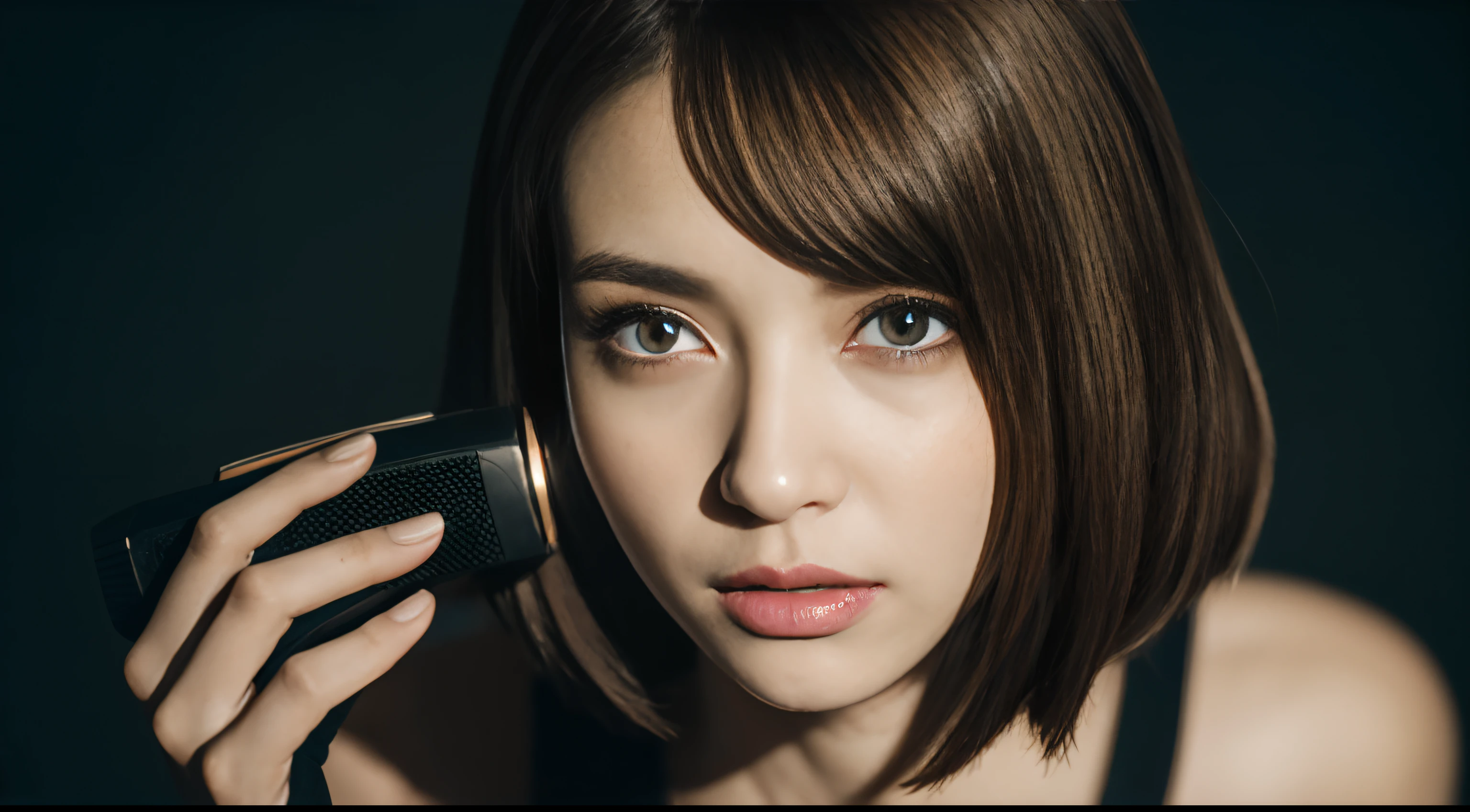 Beautiful hyper-realistic photo of a cute Asian cyberpunk girl, Tragen von Cyberpunk-Tanktop und Oberschenkelhose, Katana halten, bunter neonhintergrund, cluttered Blade Runner background, Dynamische Pose, Konzeptzeichnung, von Brian Froud und Carne Griffiths und Wadim Kashin und John William Waterhouse, Komplizierte Details, 8K-Postproduktion, high resolution, Super detailliert, Auf ArtStation im Trend, Scharfer Fokus, Studio-Fotos, Komplizierte Details, Depth of field, f/2.8, Filmische Ausleuchtung, Dunkle Schatten.