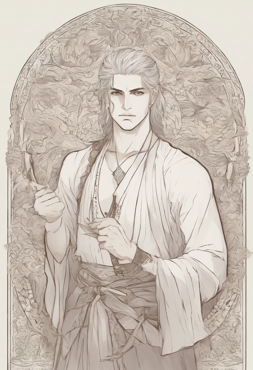 YOUNG MAN WITH STRAIGHT WHITE HAIR WITH YELLOW EYES WITH TATTOOS OF WRITING IN PORTUGUESE AND SUMERIAN BY THE BODY. PALAVRAS E FRASES COMO "INFERNO", "PESADELO", "MORTE", "ERA UMA VEZ", "FIM" TATUADAS PELO CORPO INTEIRO