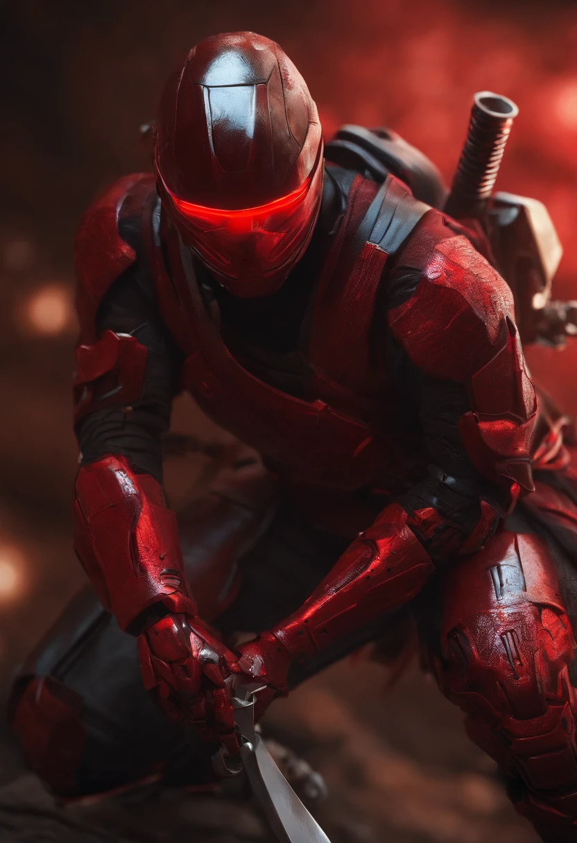 Realism Robotic Red ninja